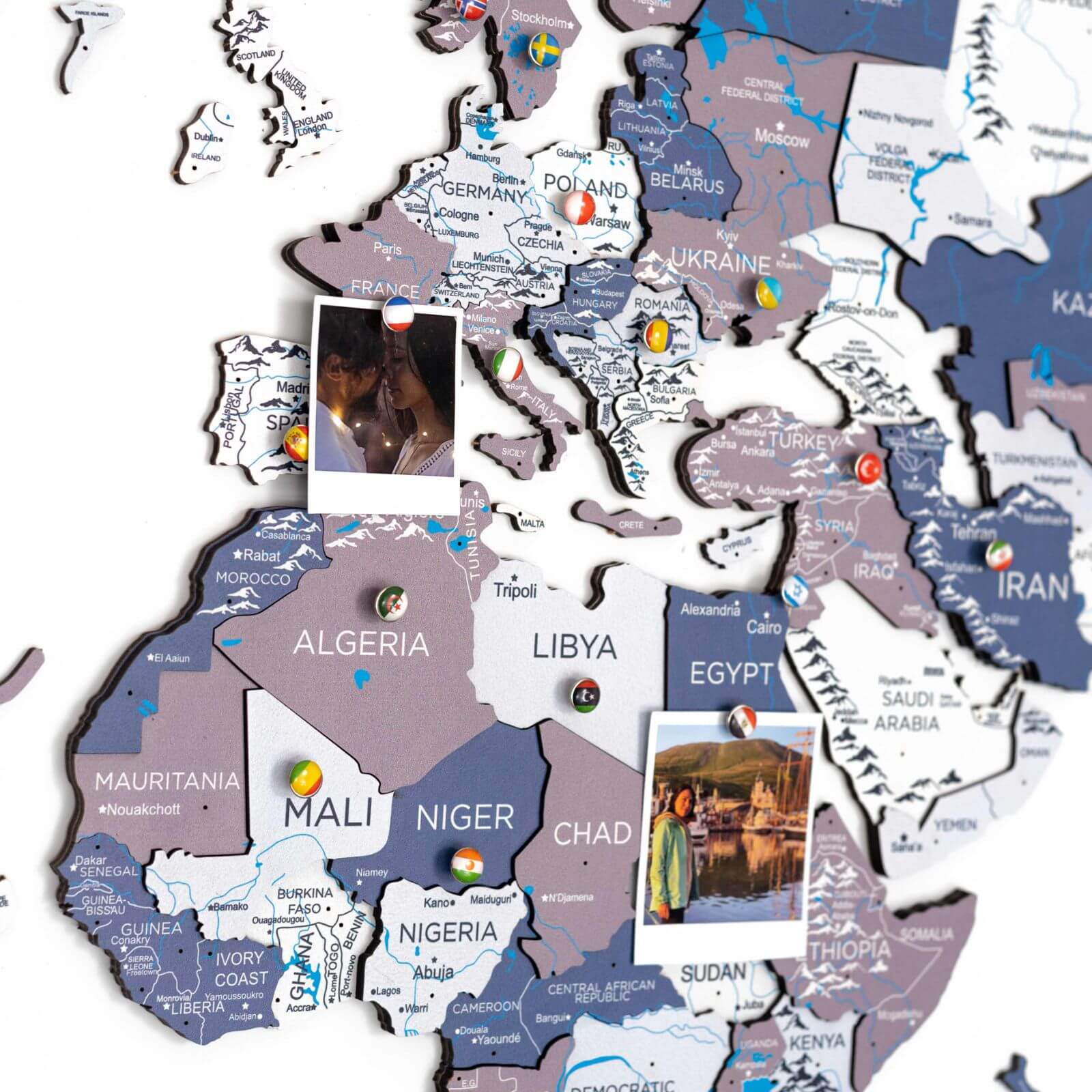 3D Holz Weltkarte Cruise