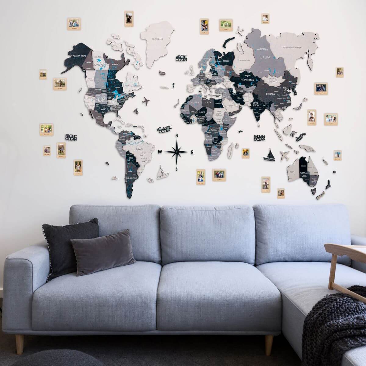 Set of 3 Wooden Picture Frames