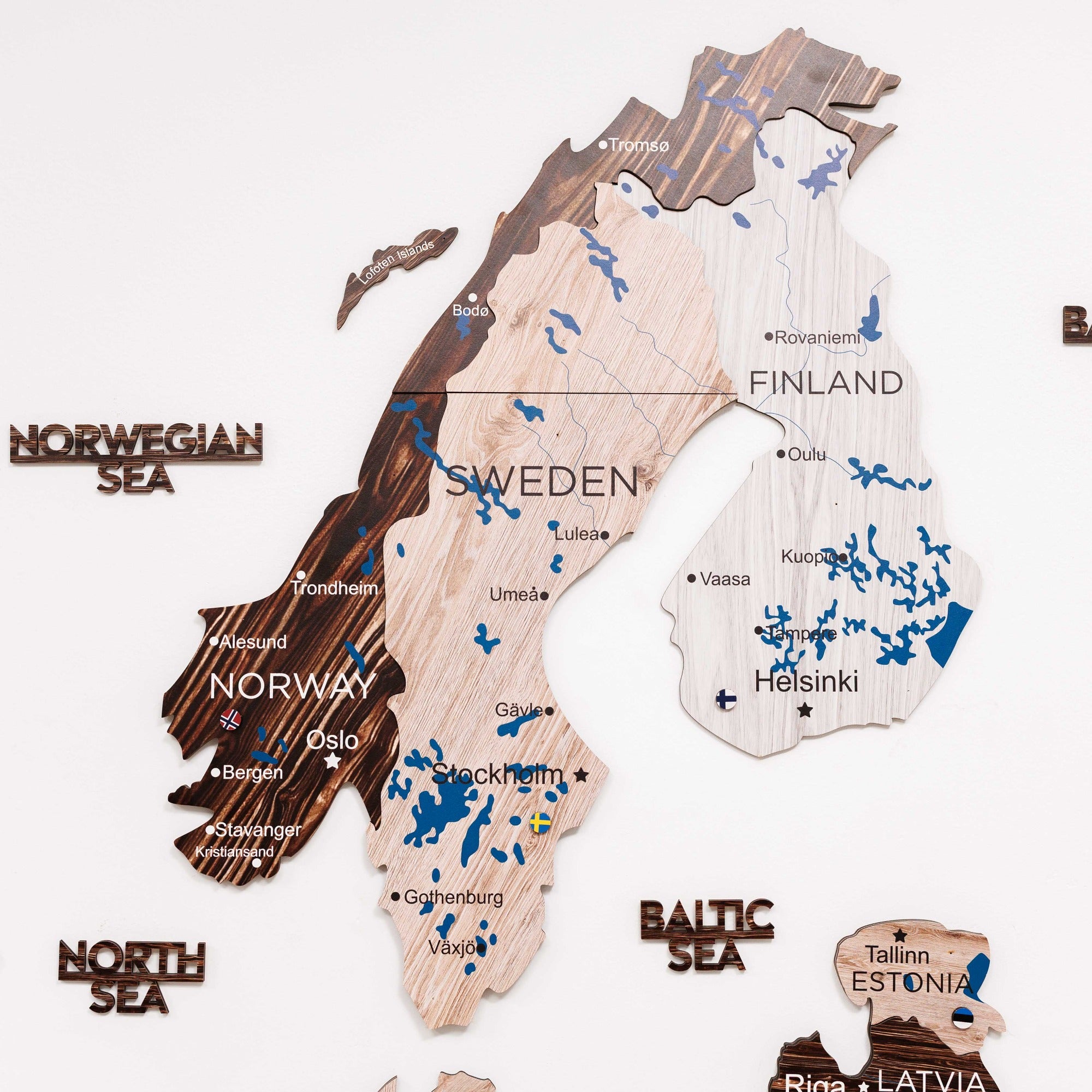 Europa Holzkarte Cappuccino