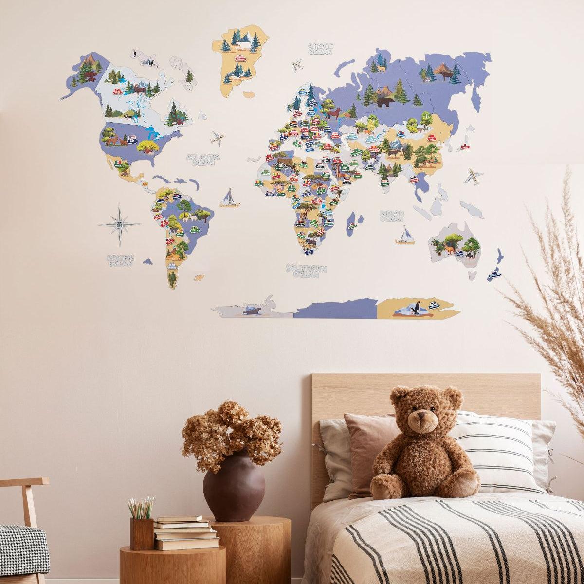 Kinder-Weltkarte Indigo