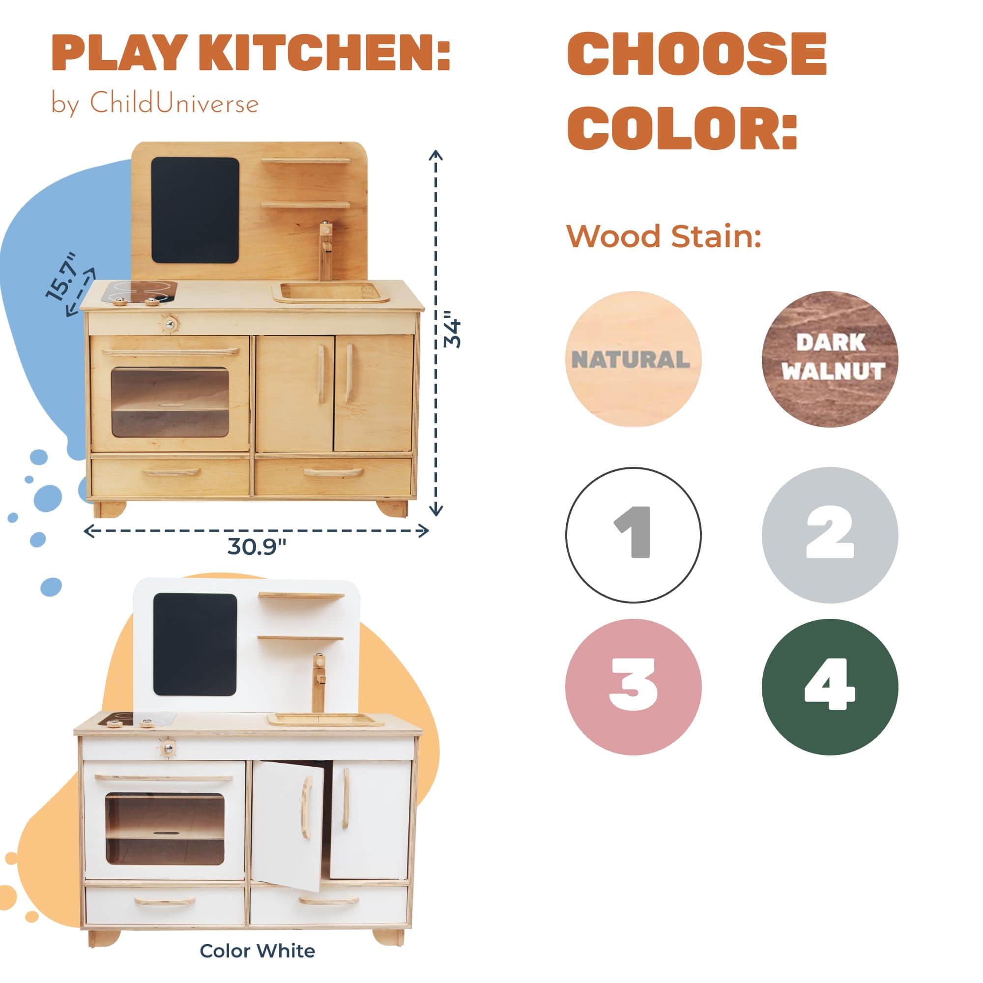 Wooden play kitchen