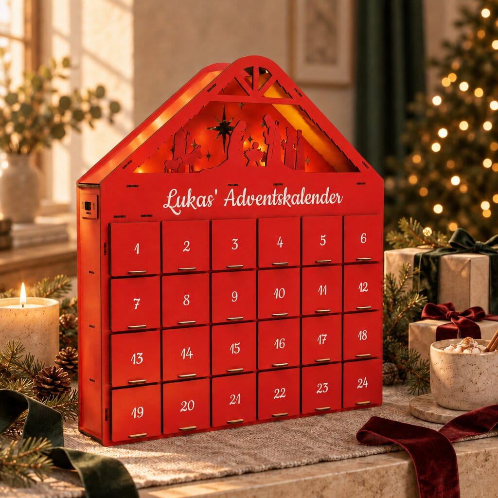 Adventskalender zum Befüllen - Rot