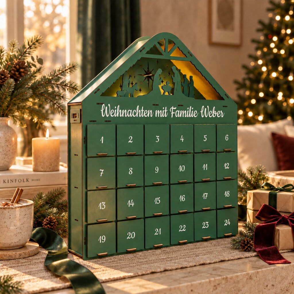Adventskalender zum Befüllen - Grün