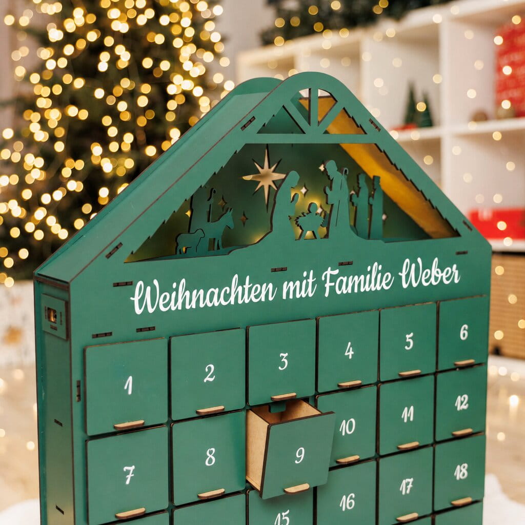 Adventskalender zum Befüllen - Grün