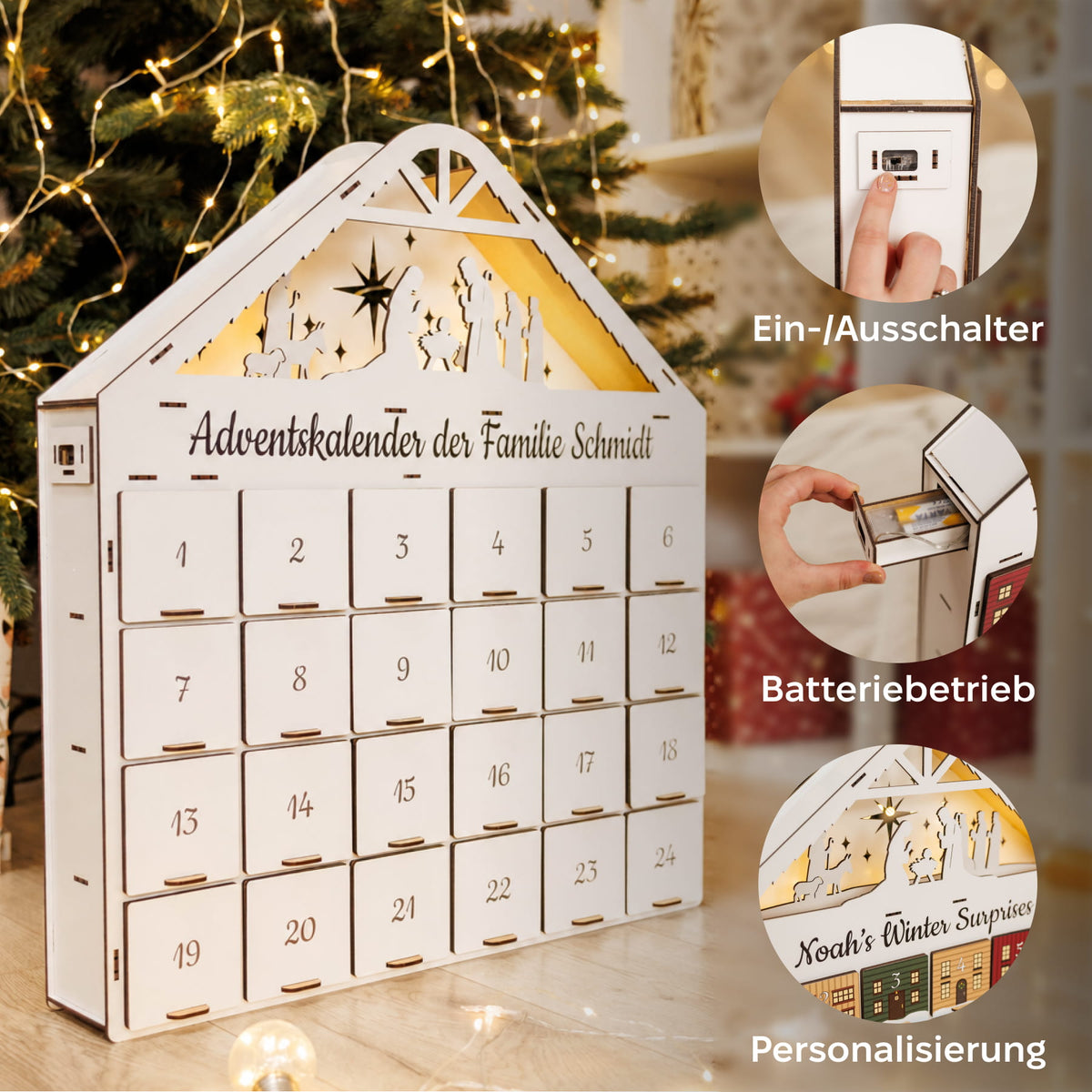 Adventskalender zum Befüllen - Weiß