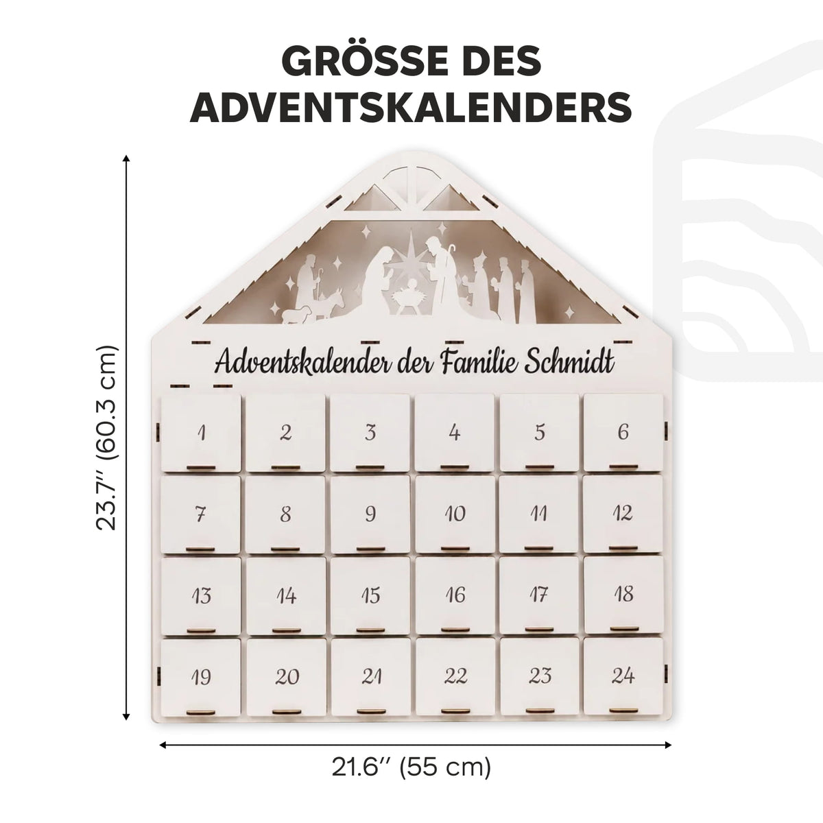 Adventskalender zum Befüllen - Weiß