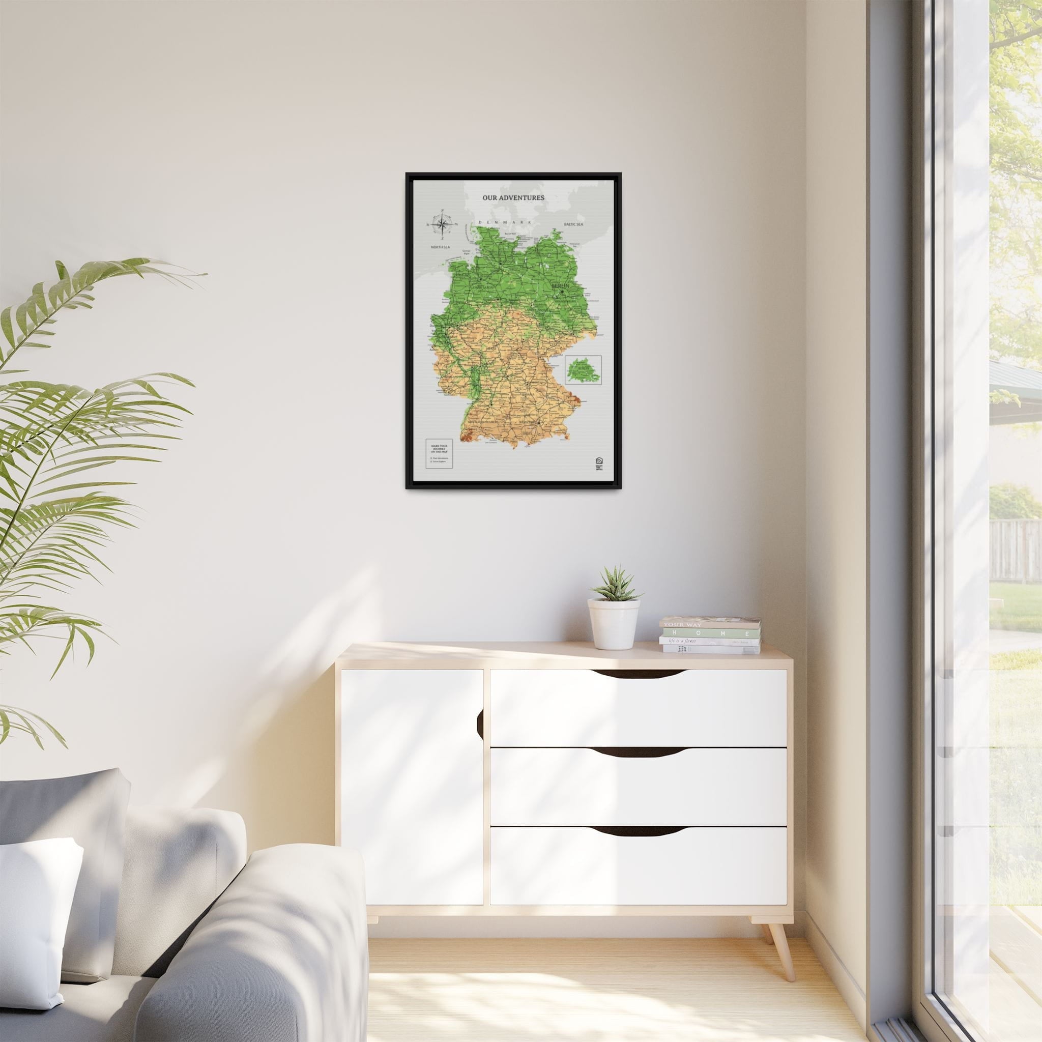 Wooden map of Germany on canvas - Physical