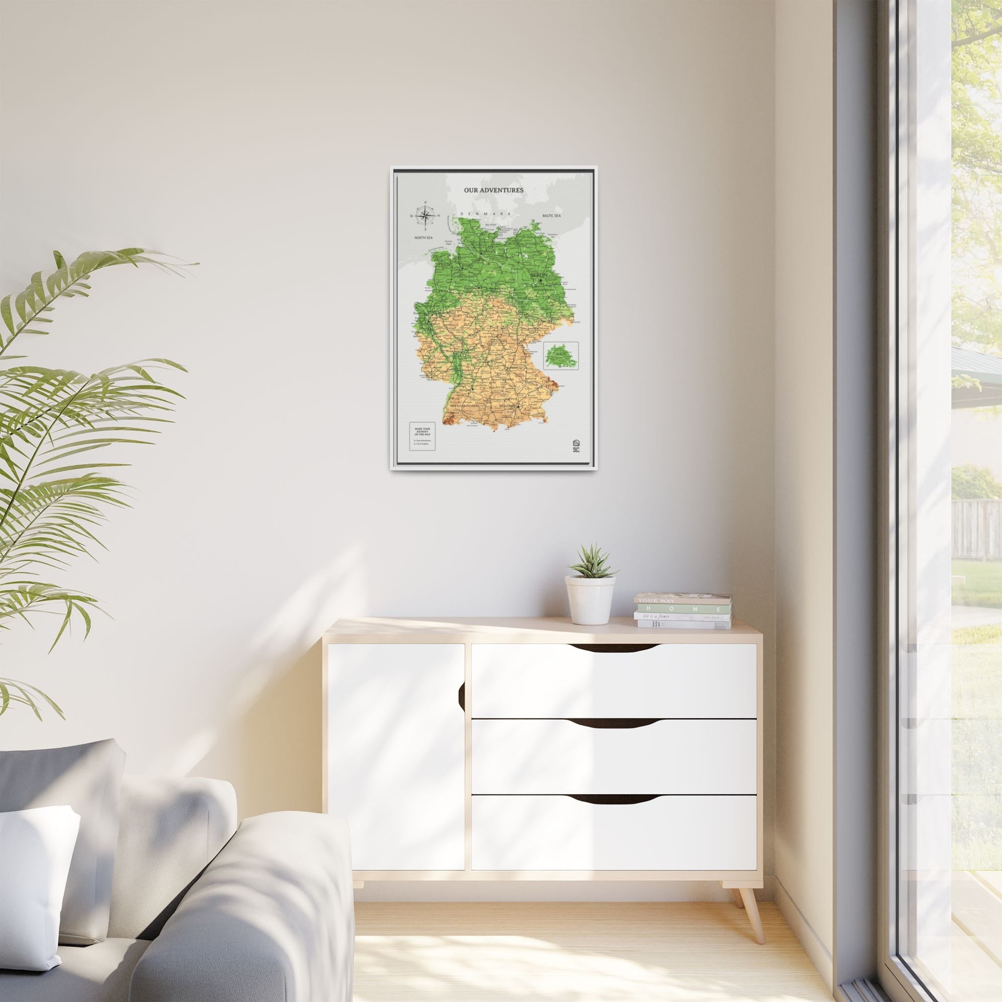 Wooden map of Germany on canvas - Physical