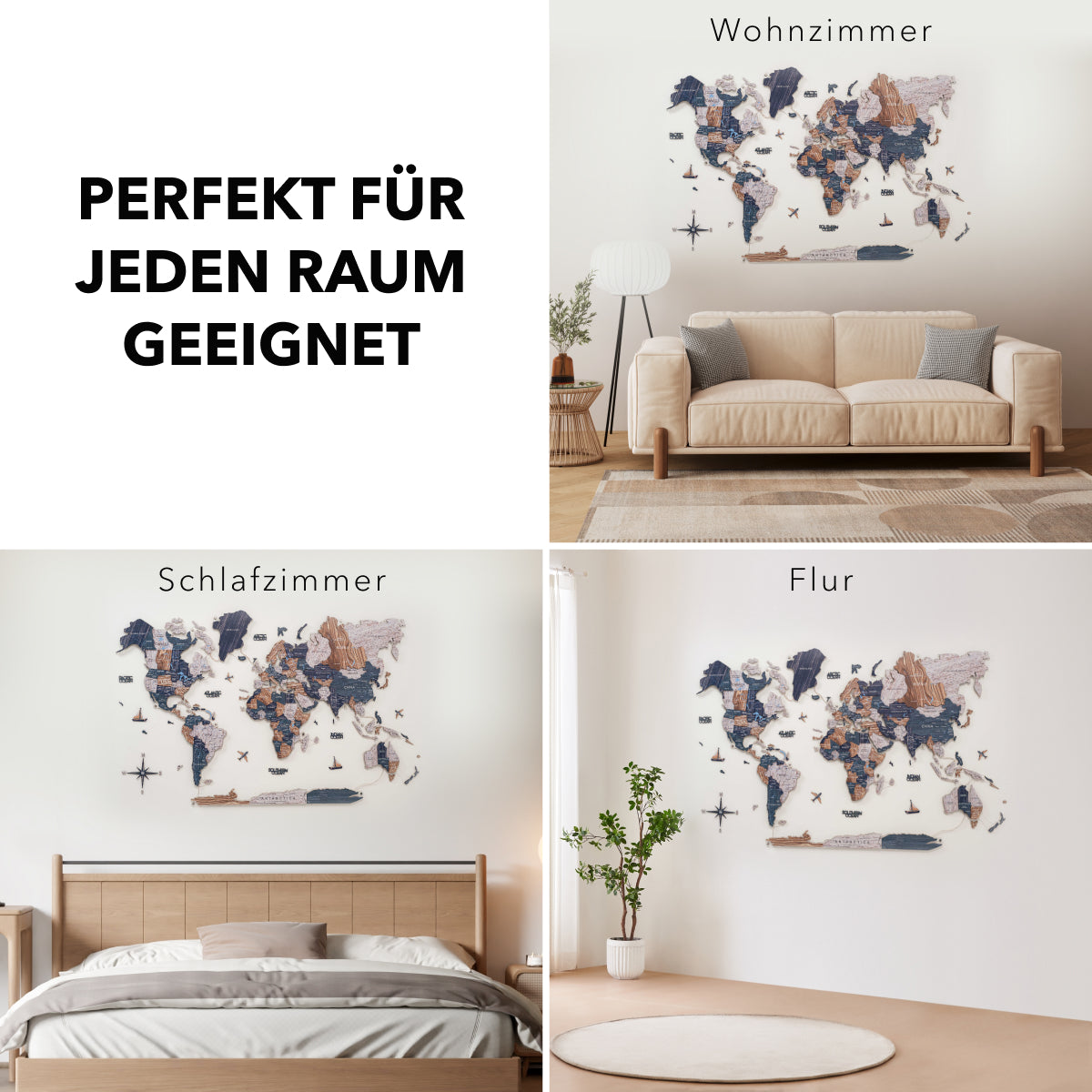 3D LED-Holzweltkarte 2.0 Mystery