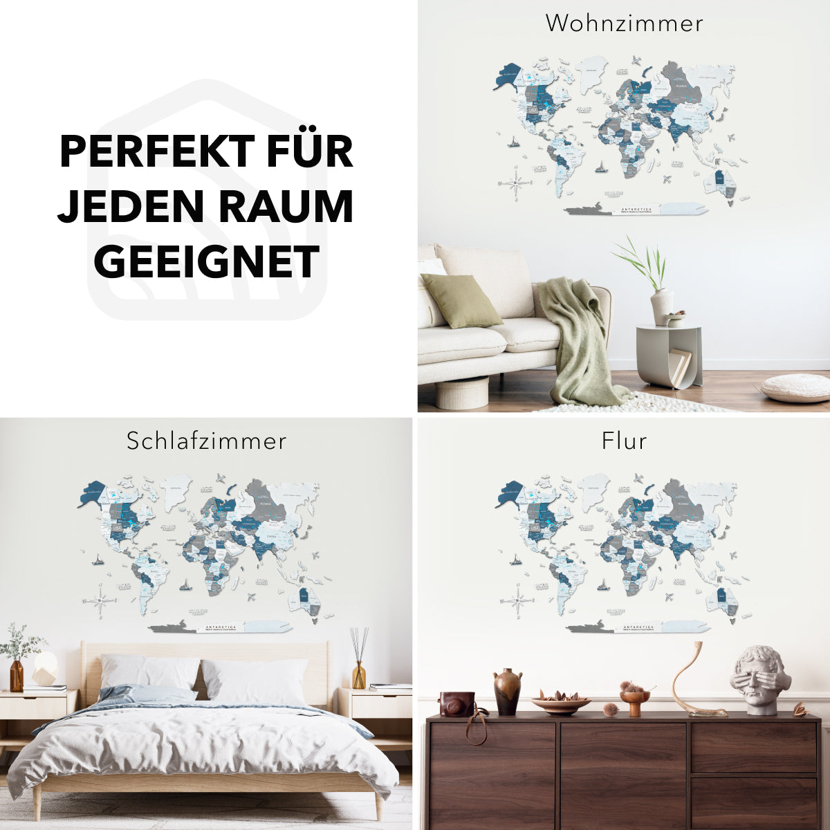 3D Holz Weltkarte Cruise