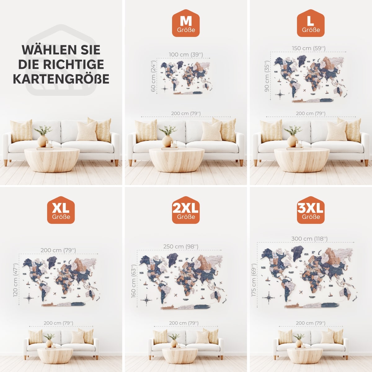 3D LED-Holzweltkarte 2.0 Mystery