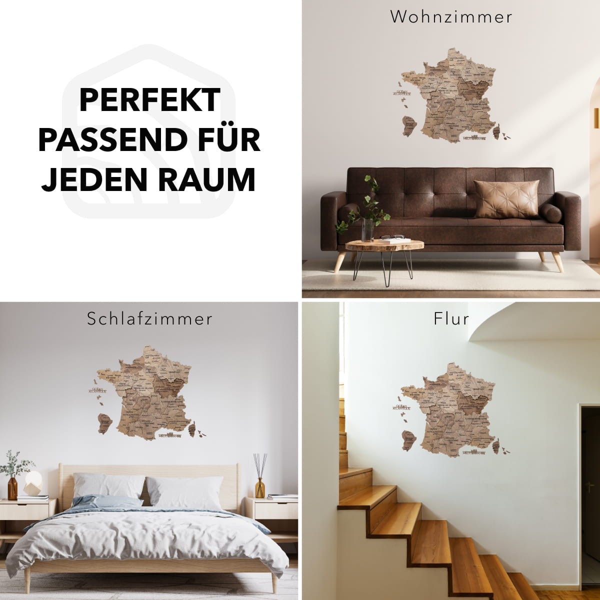 Holzkarte von Frankreich – Terra