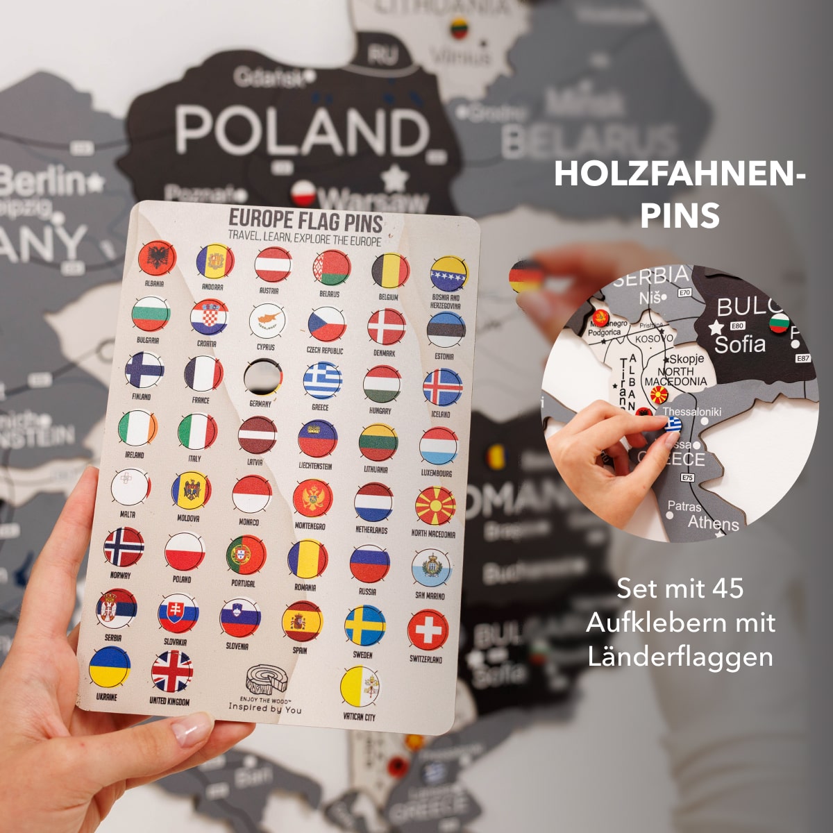  Europa Holzkarte Nordik