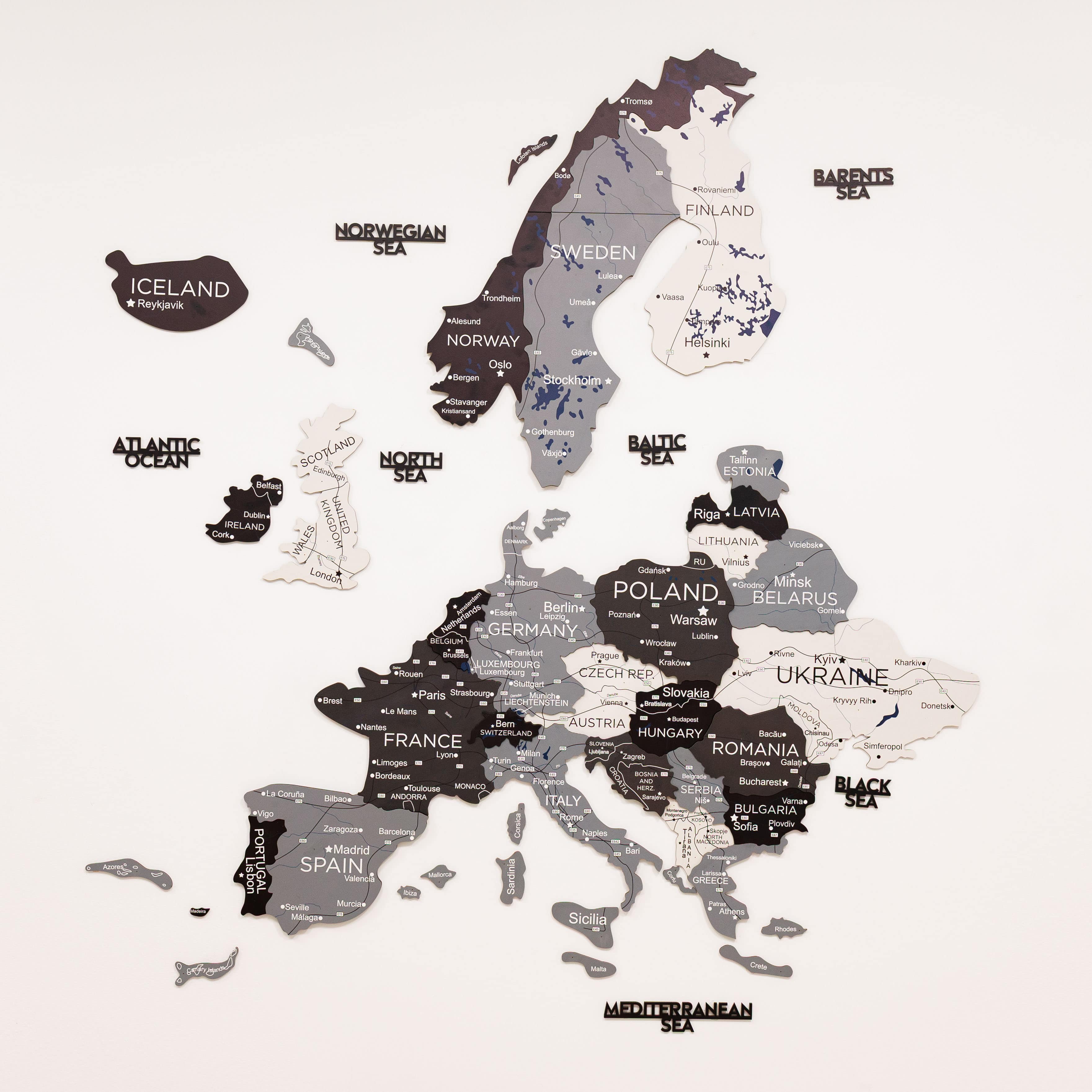  Europa Holzkarte Nordik