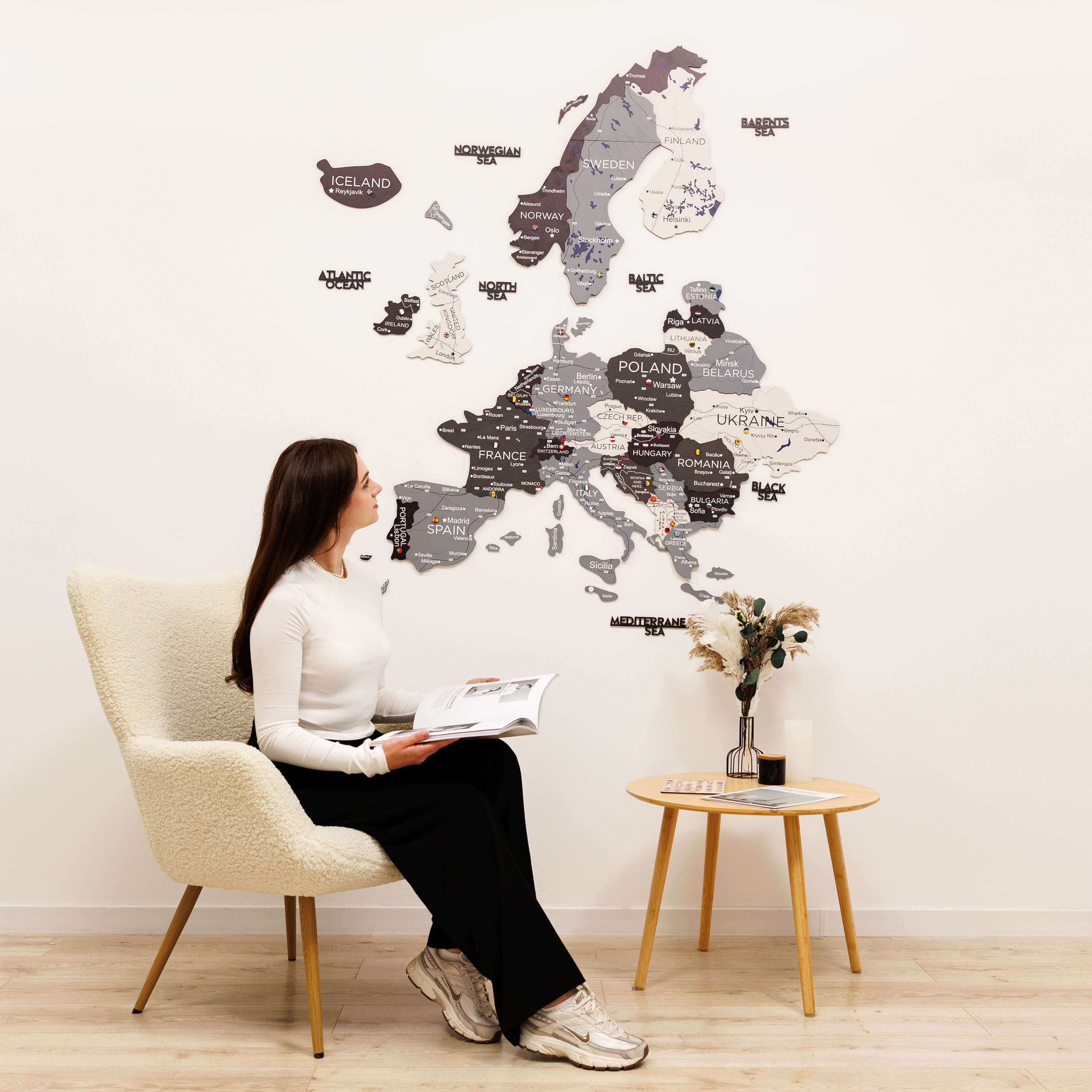  Europa Holzkarte Nordik