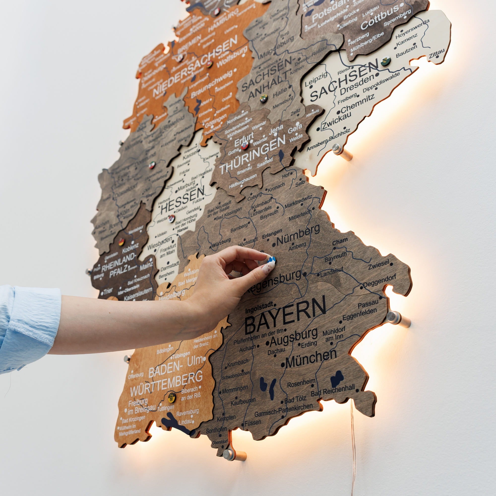 karte mit led