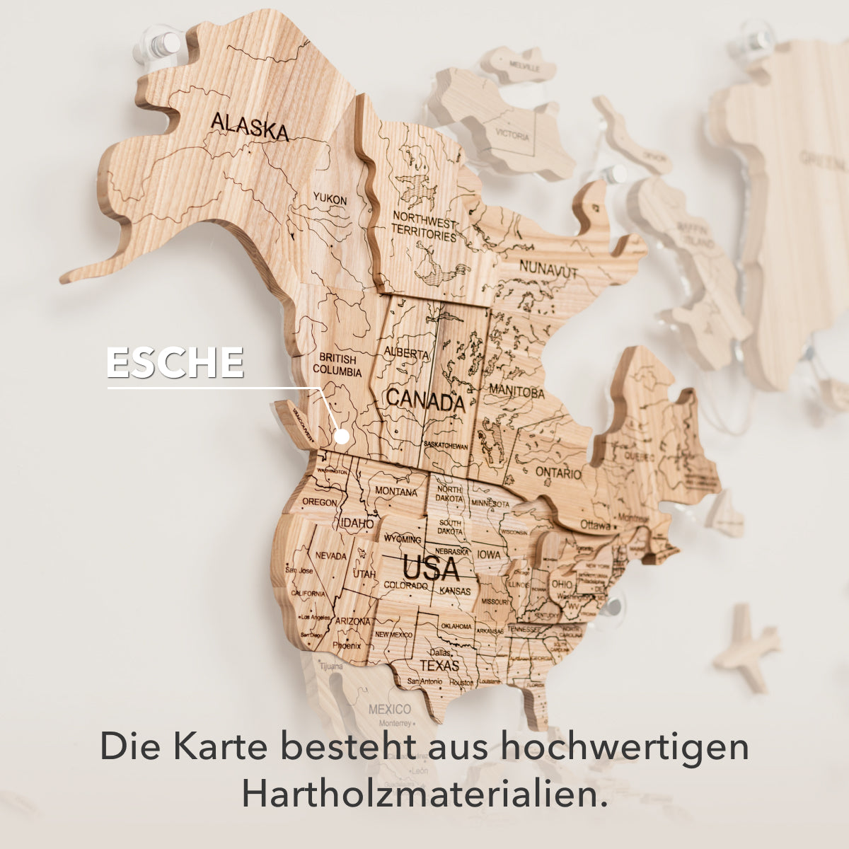 holz weltkarte 3d