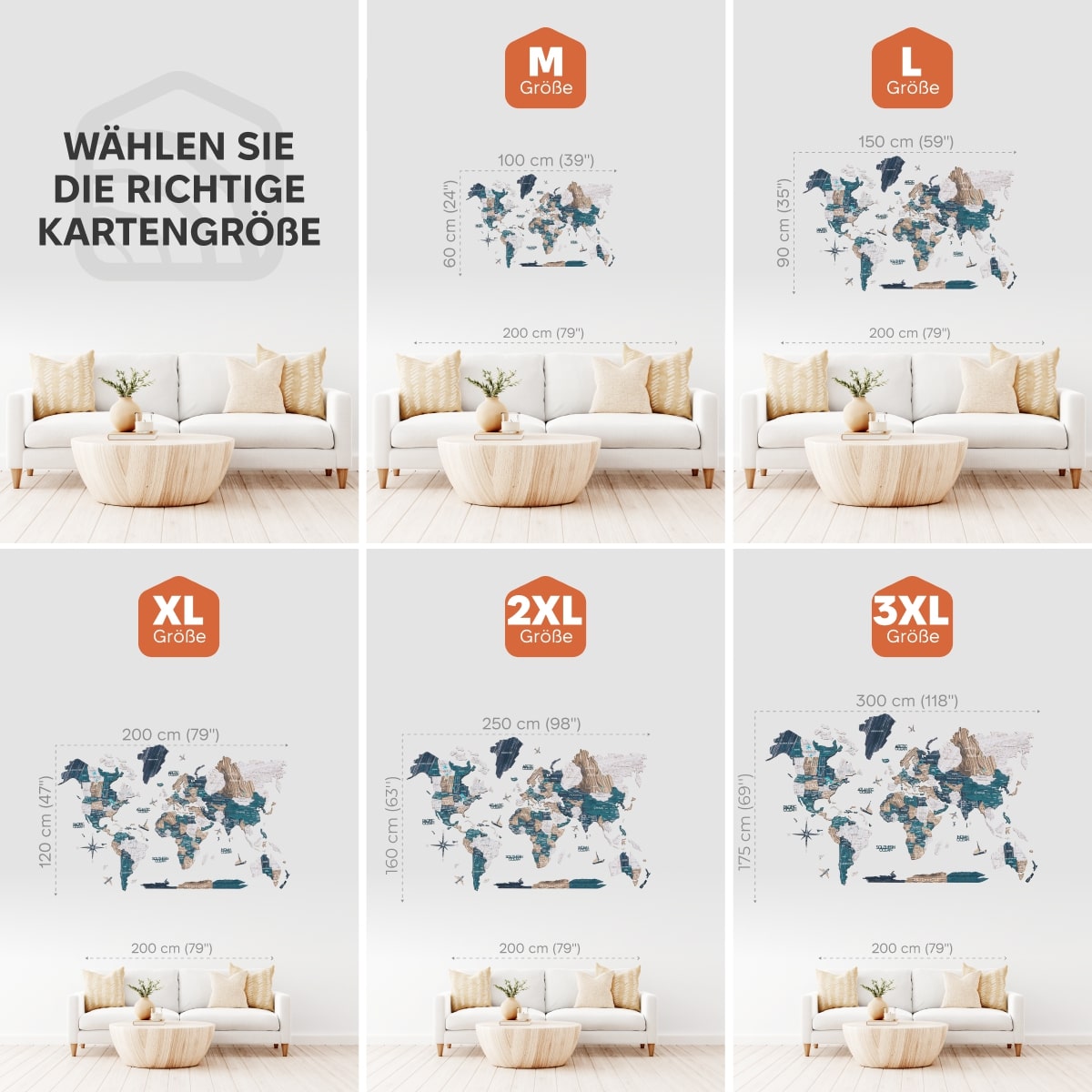  Weltkarte aus Holz Mystery