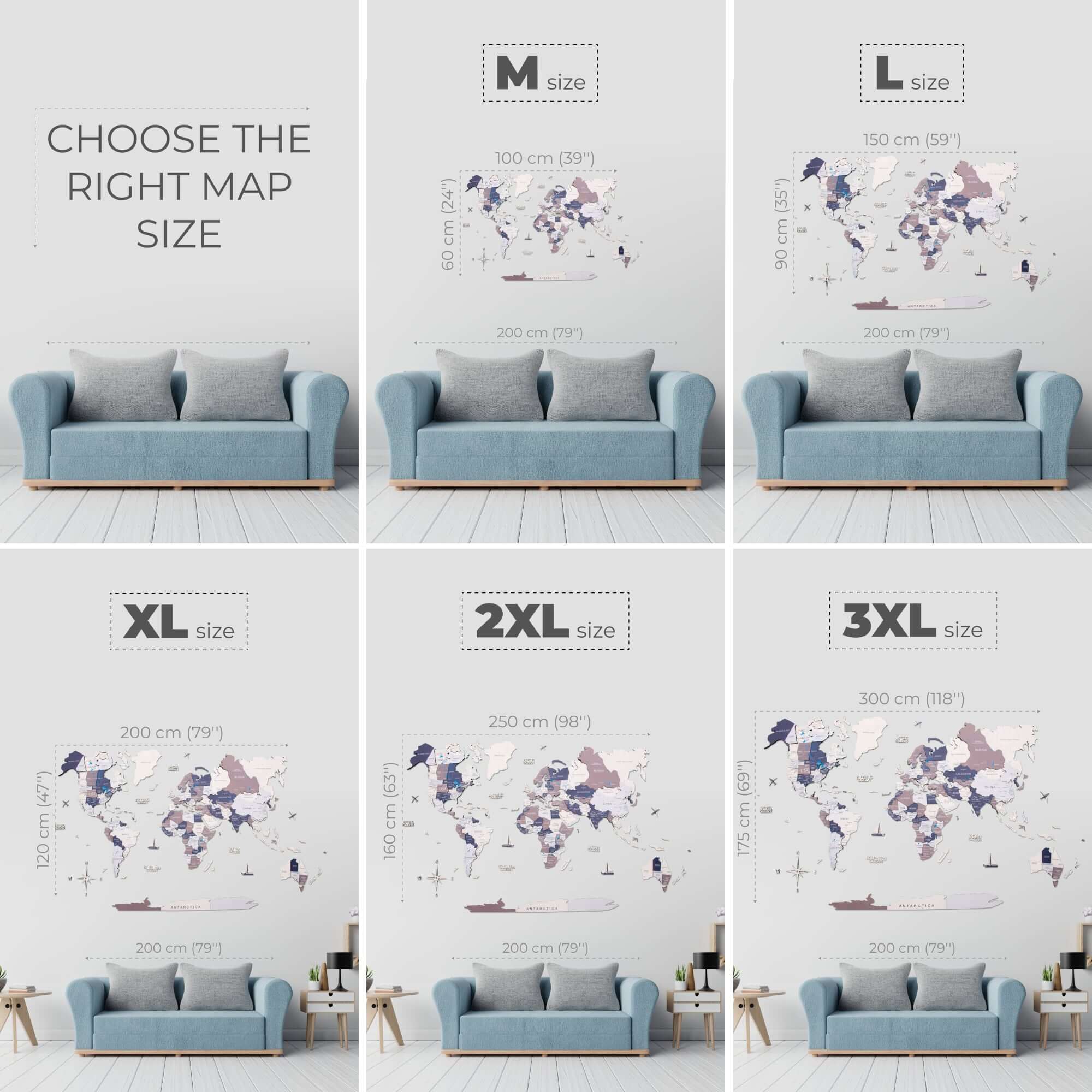 3D-LED / Luminous Holz-Weltkarte 3.0 – Cruise