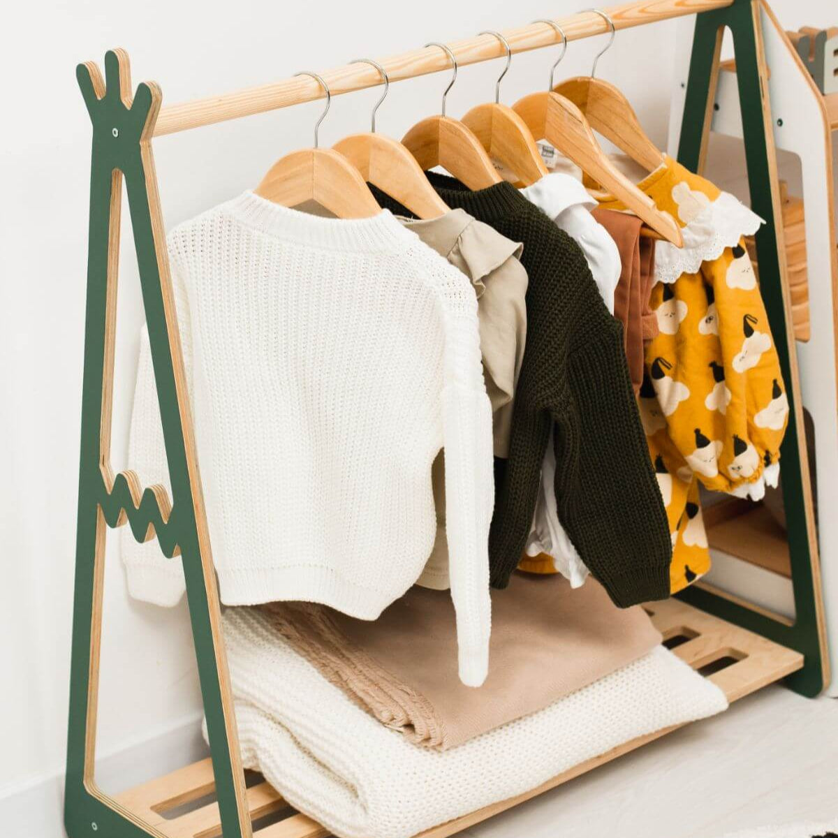 wooden teepee rack