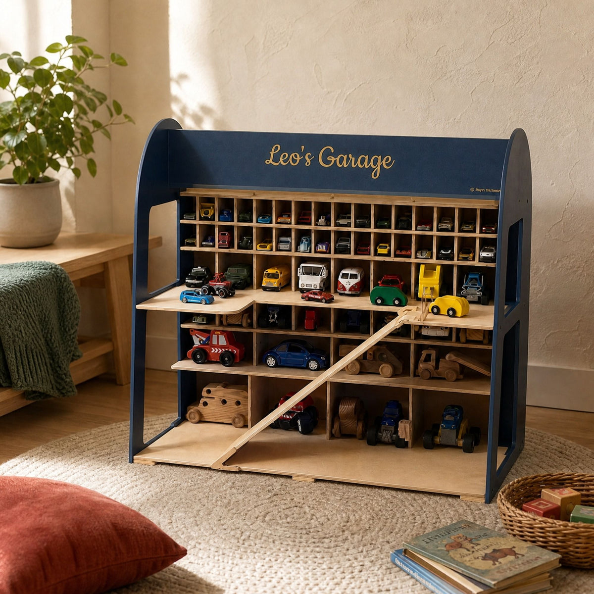 Holz-Parkgarage für Kinder - Schokolade
