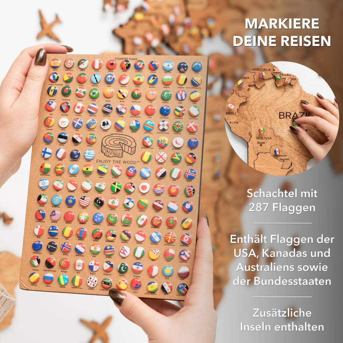 3d weltkarte holz