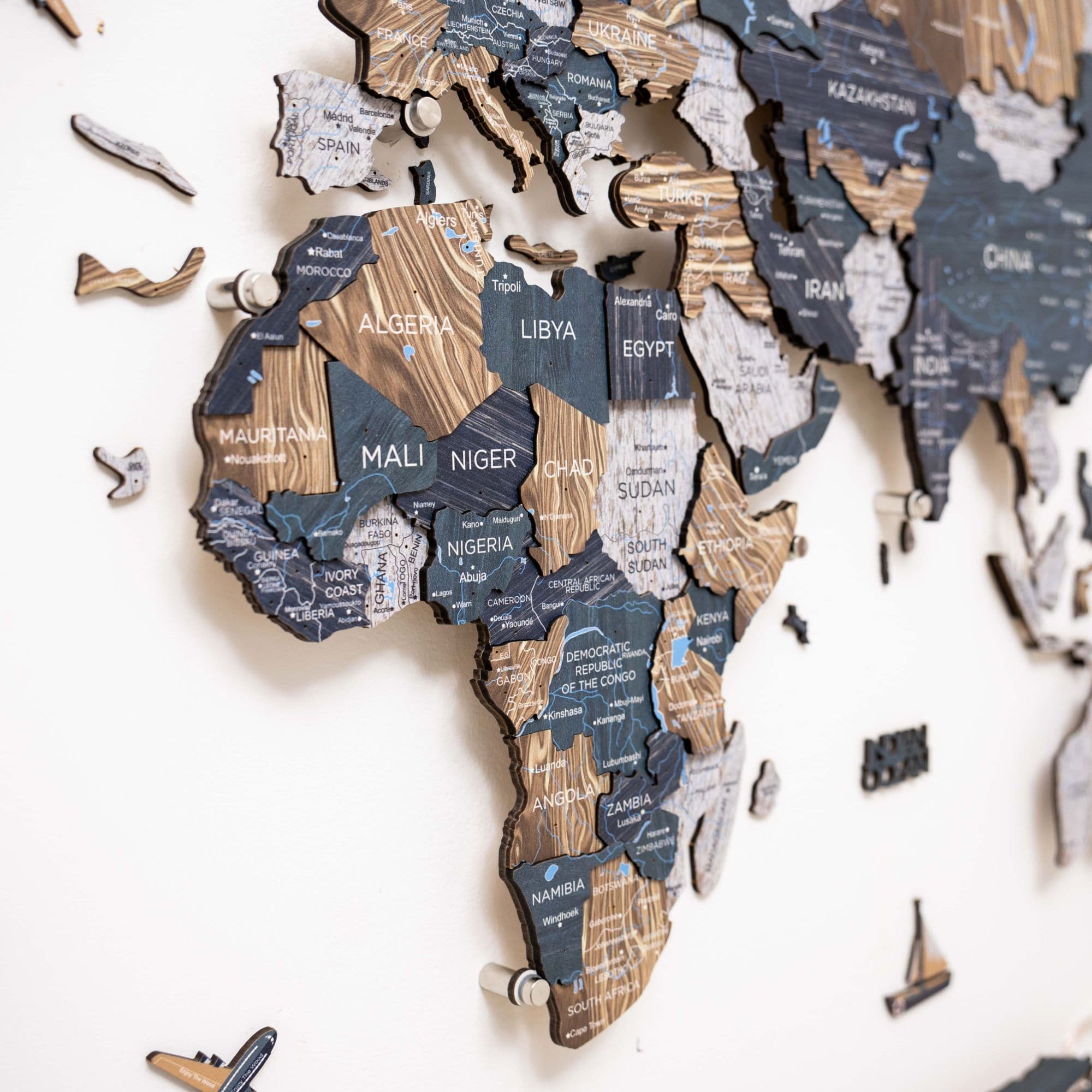 3D-LED / Luminous Holz-Weltkarte 3.0 – Mystery