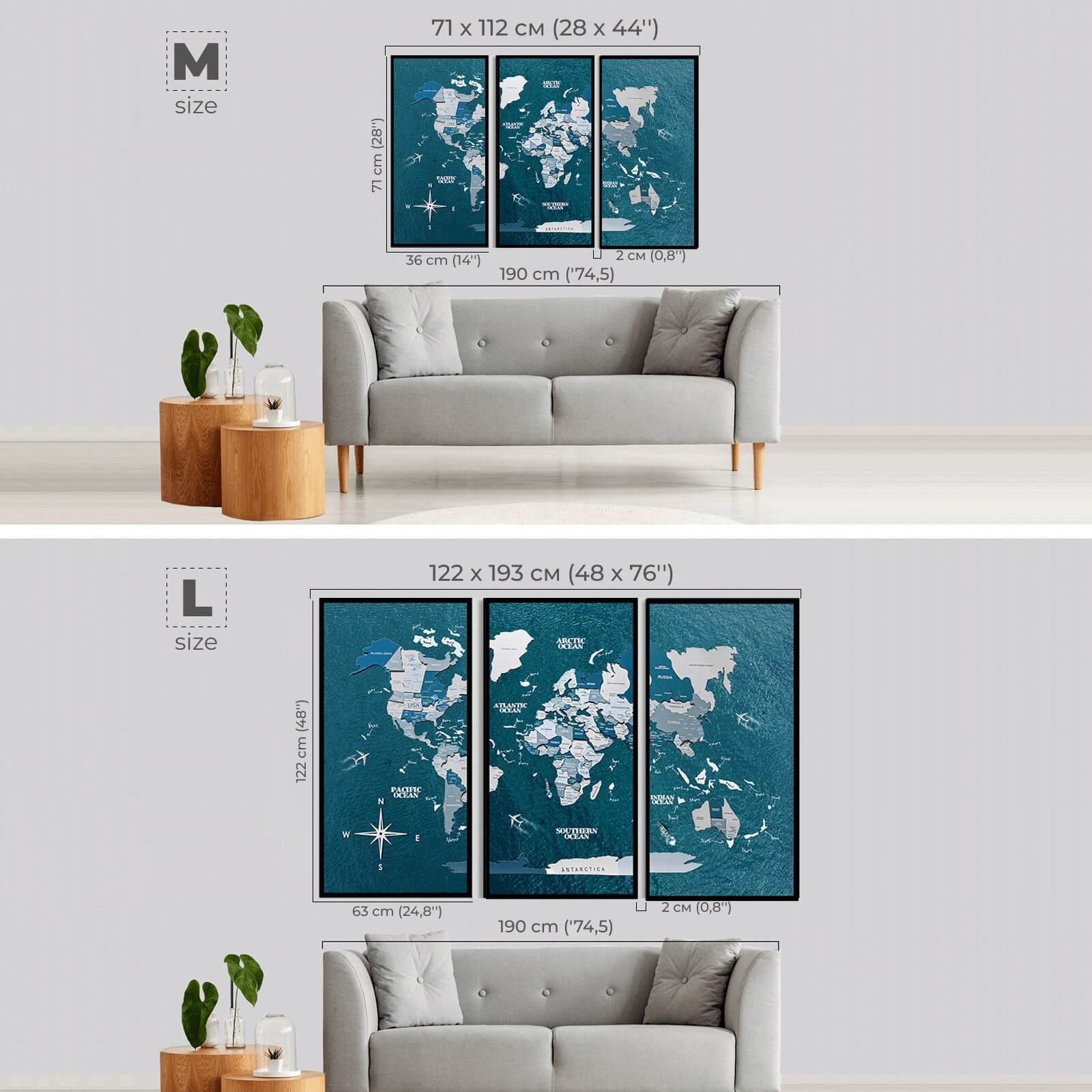 large triptych wall art