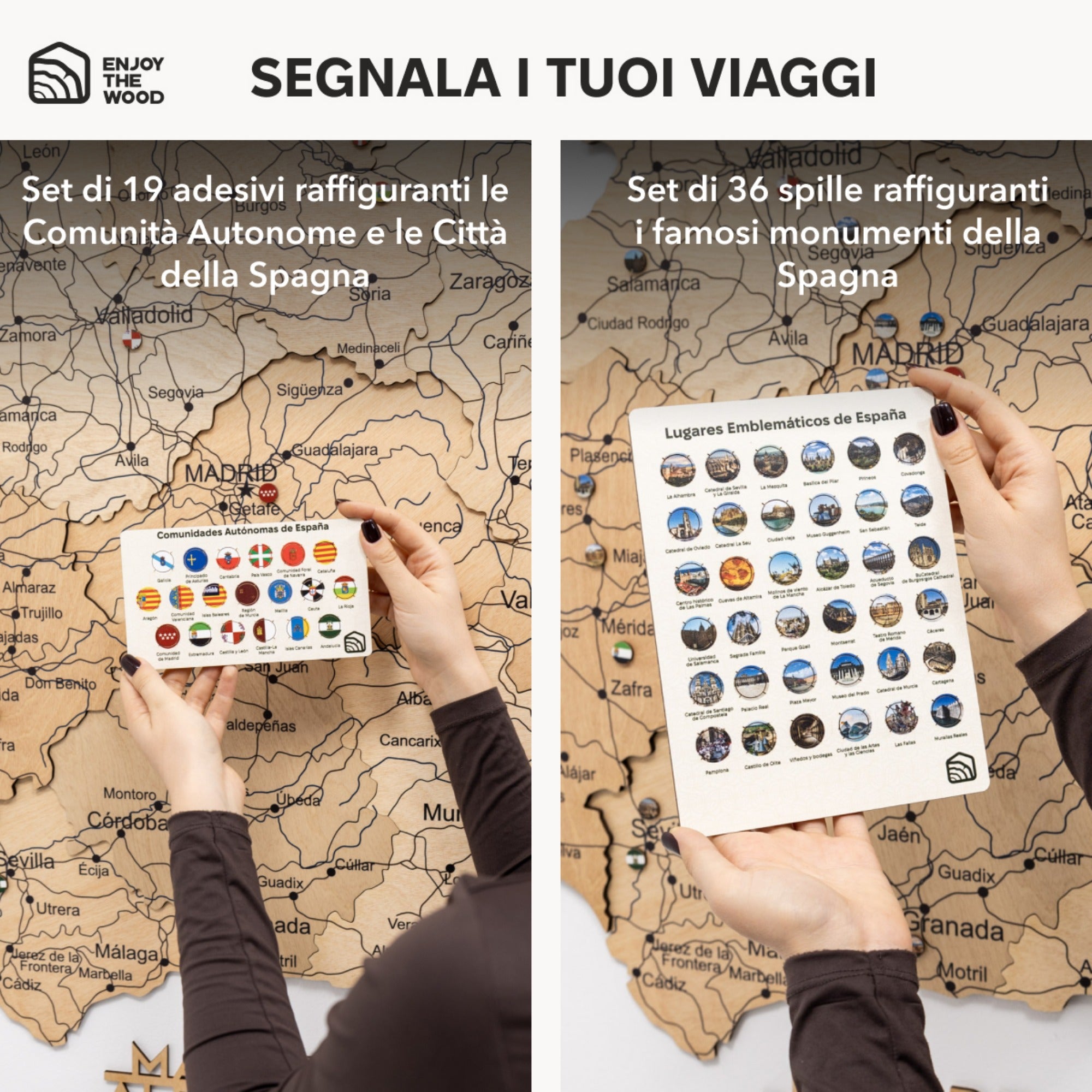 3D Spanienkarte aus Holz – Gold