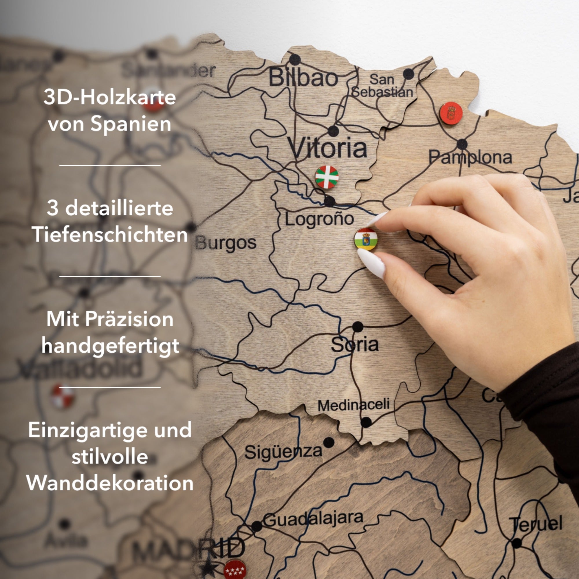 3D Spanienkarte aus Holz – Terra