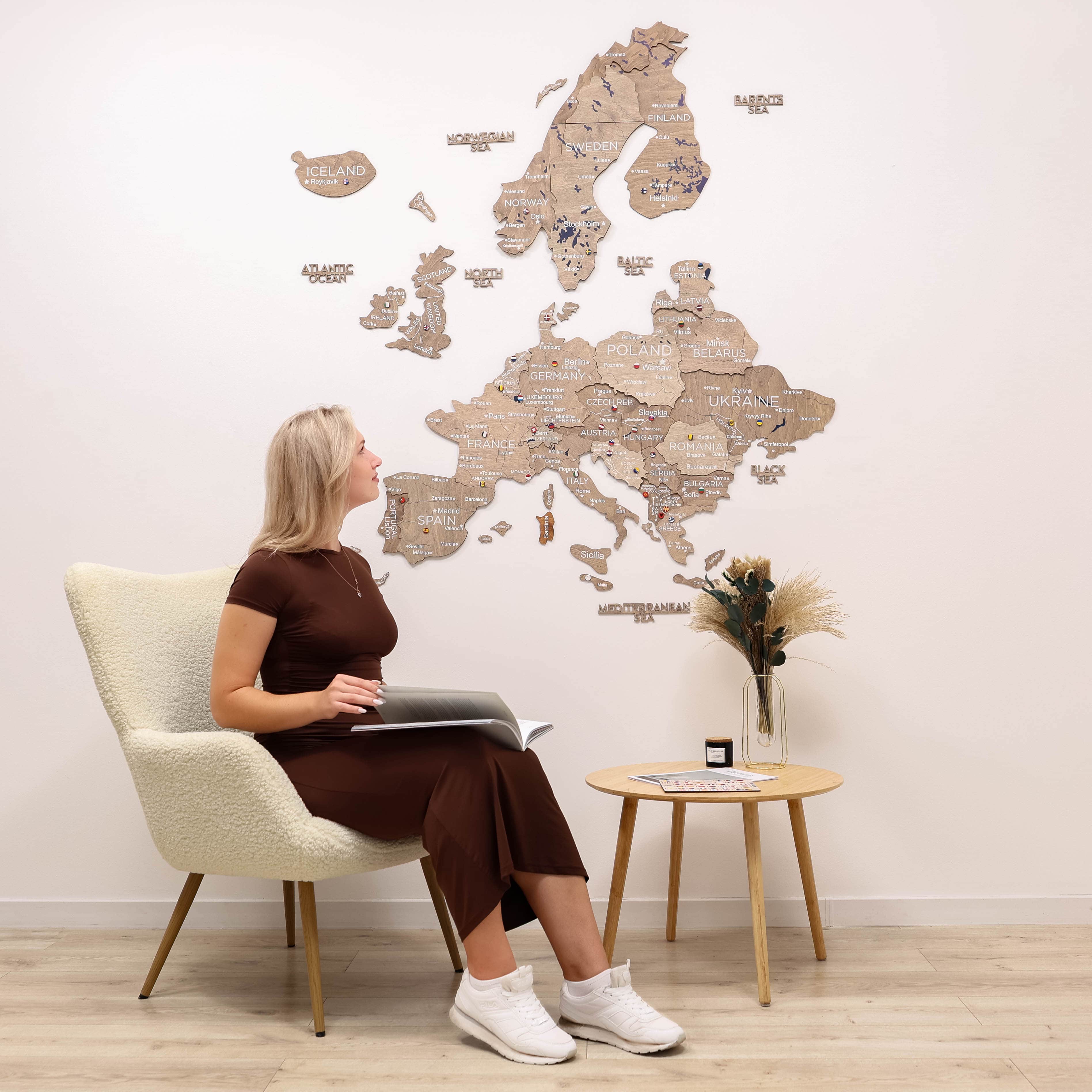 Europa Holzkarte Terra