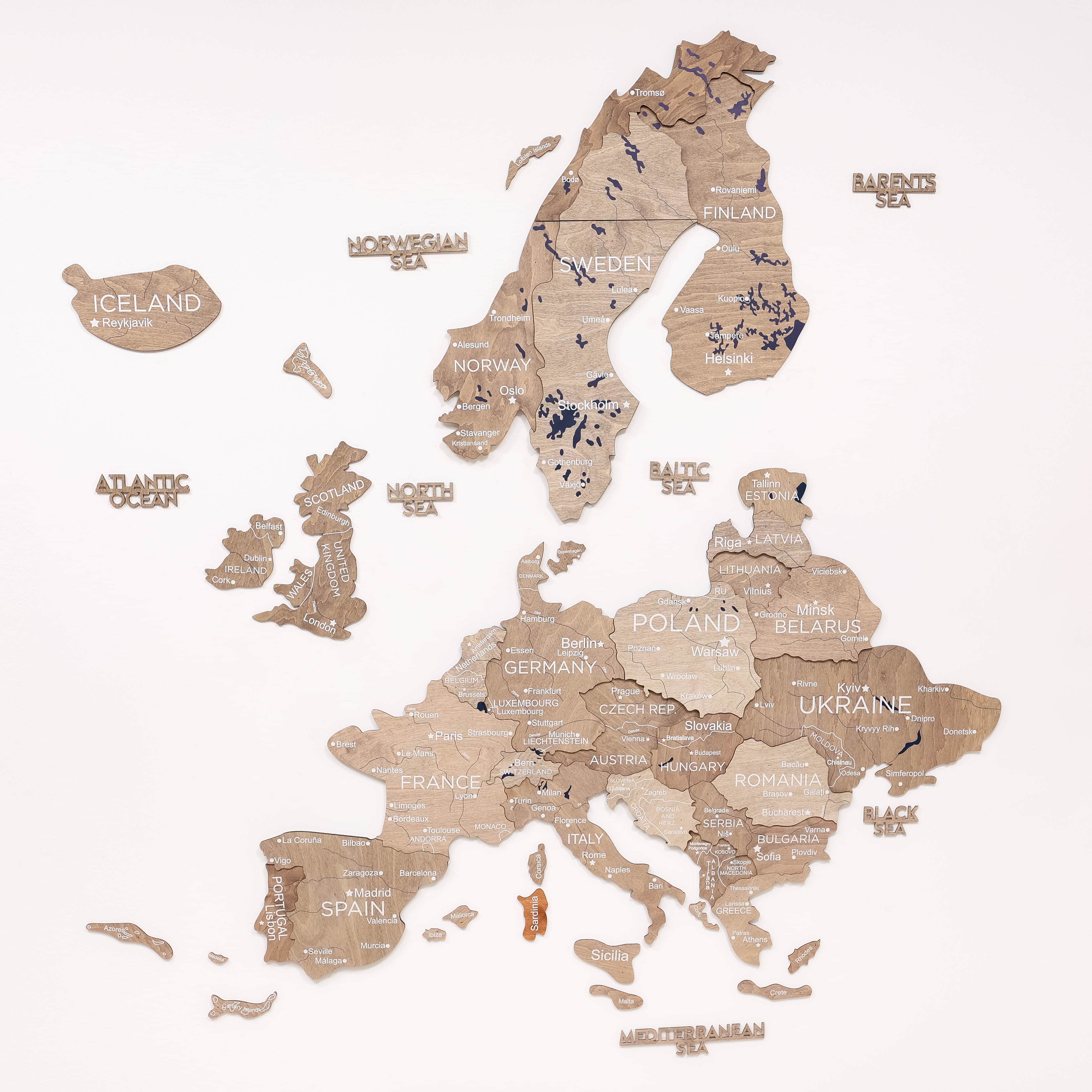 Europa Holzkarte Terra