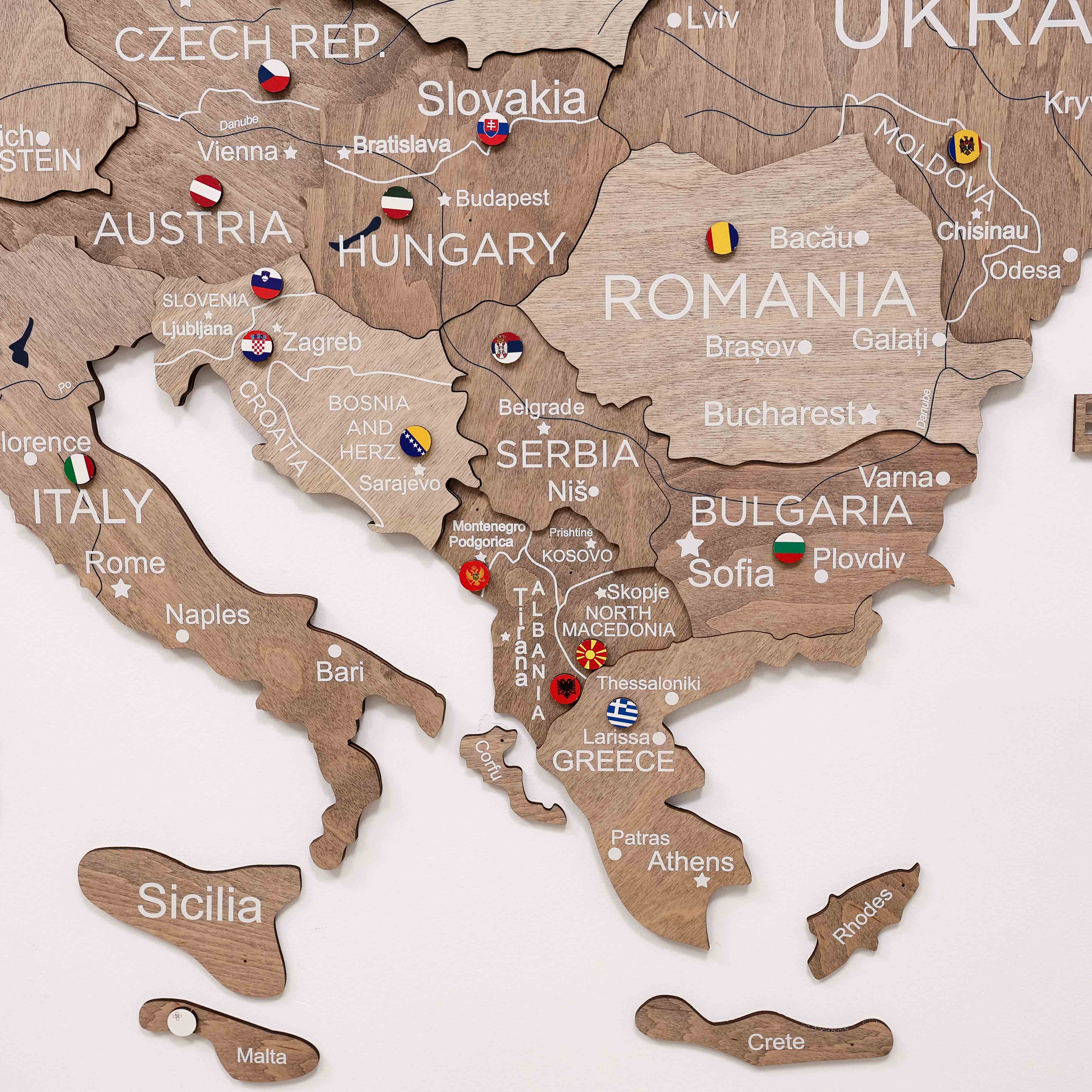 Europa Holzkarte Terra