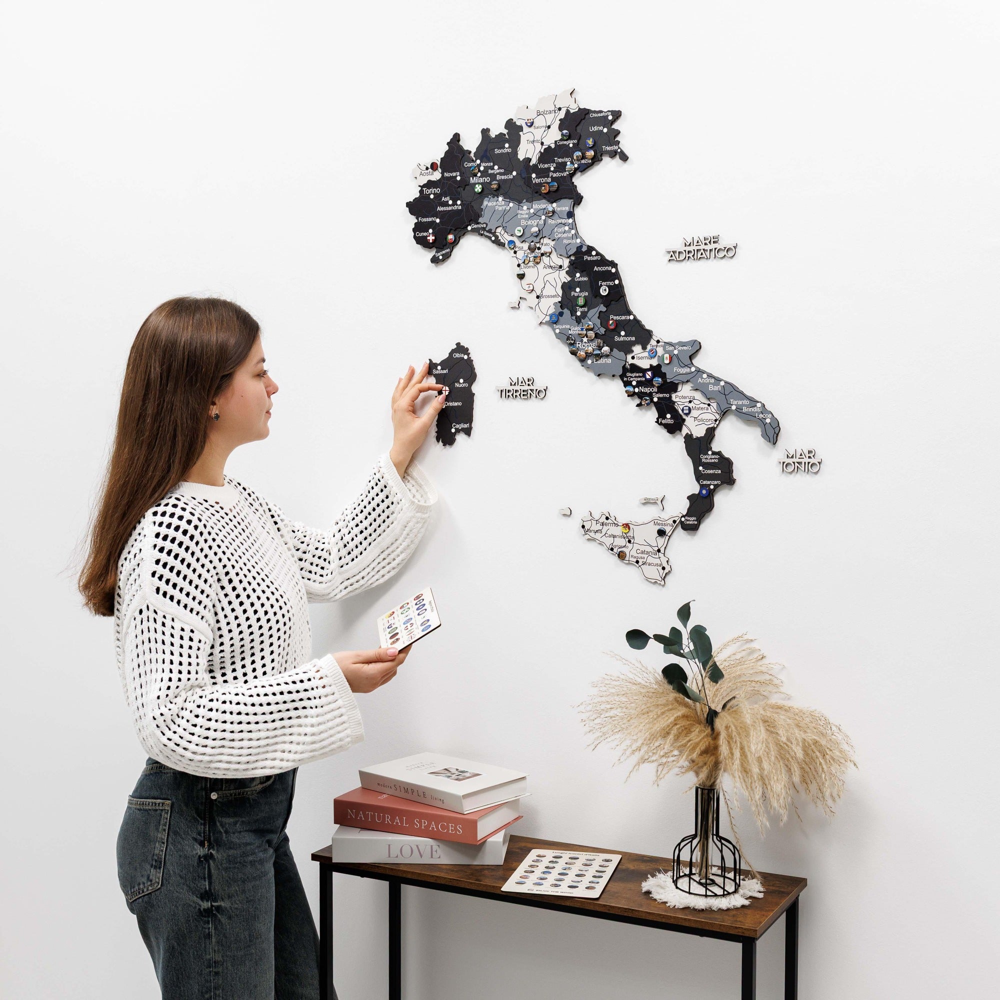 3D Italienkarte aus Holz – Nordik