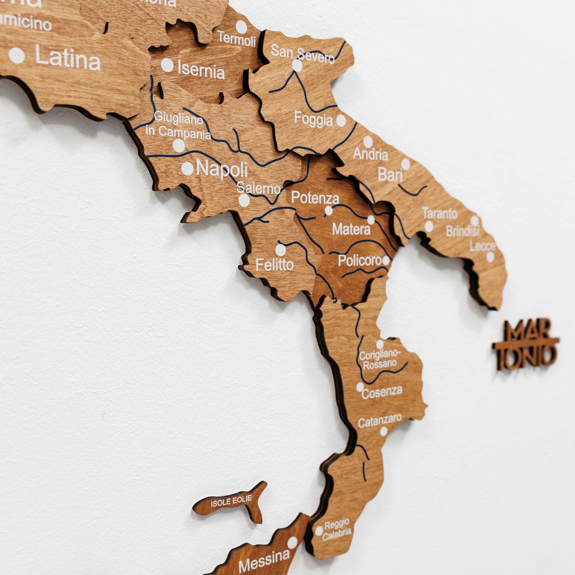 3D Italy Wooden Map – Oak