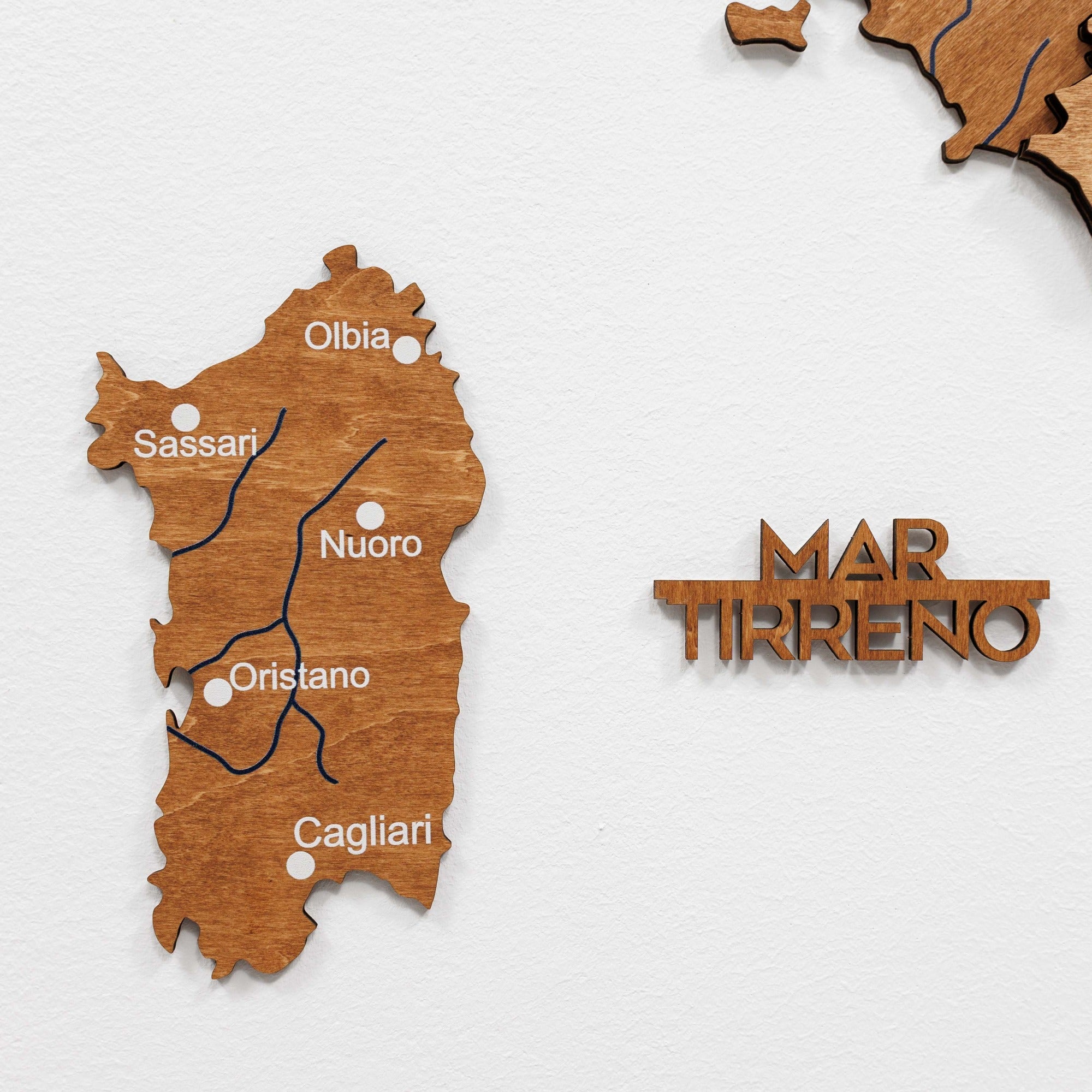 3D Italy Wooden Map – Oak