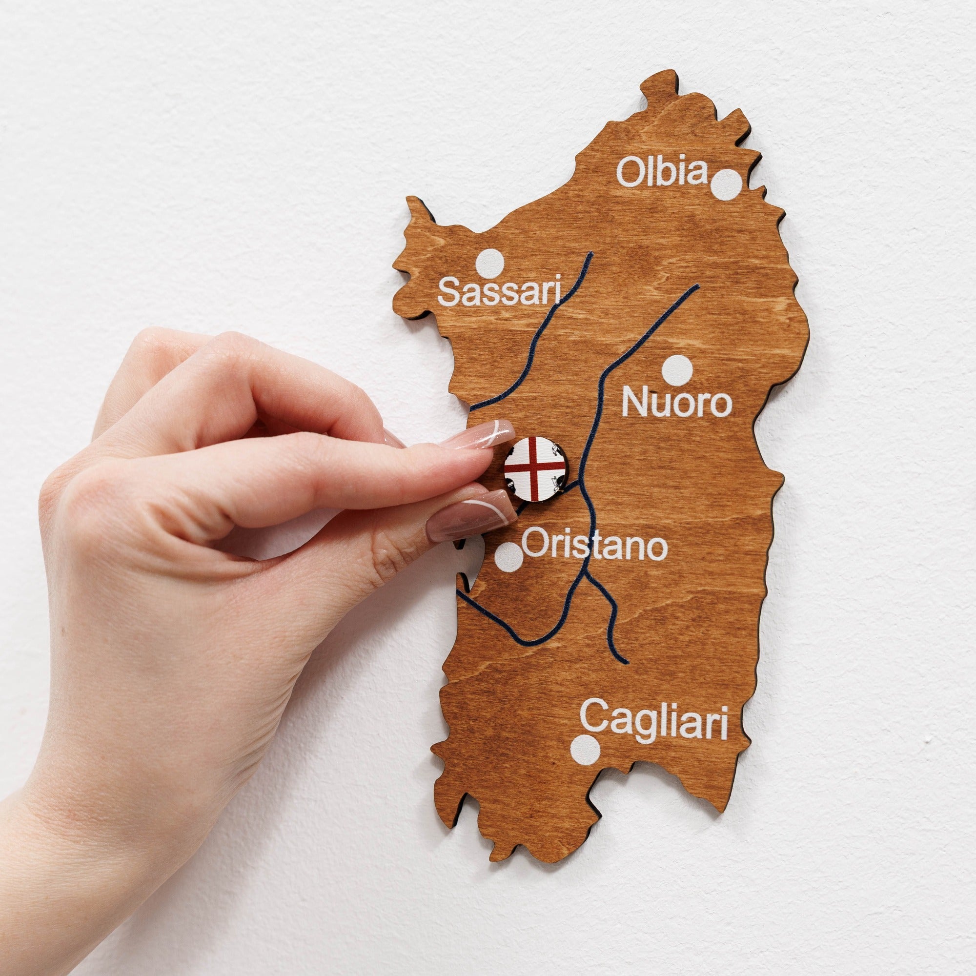 3D Italy Wooden Map – Oak