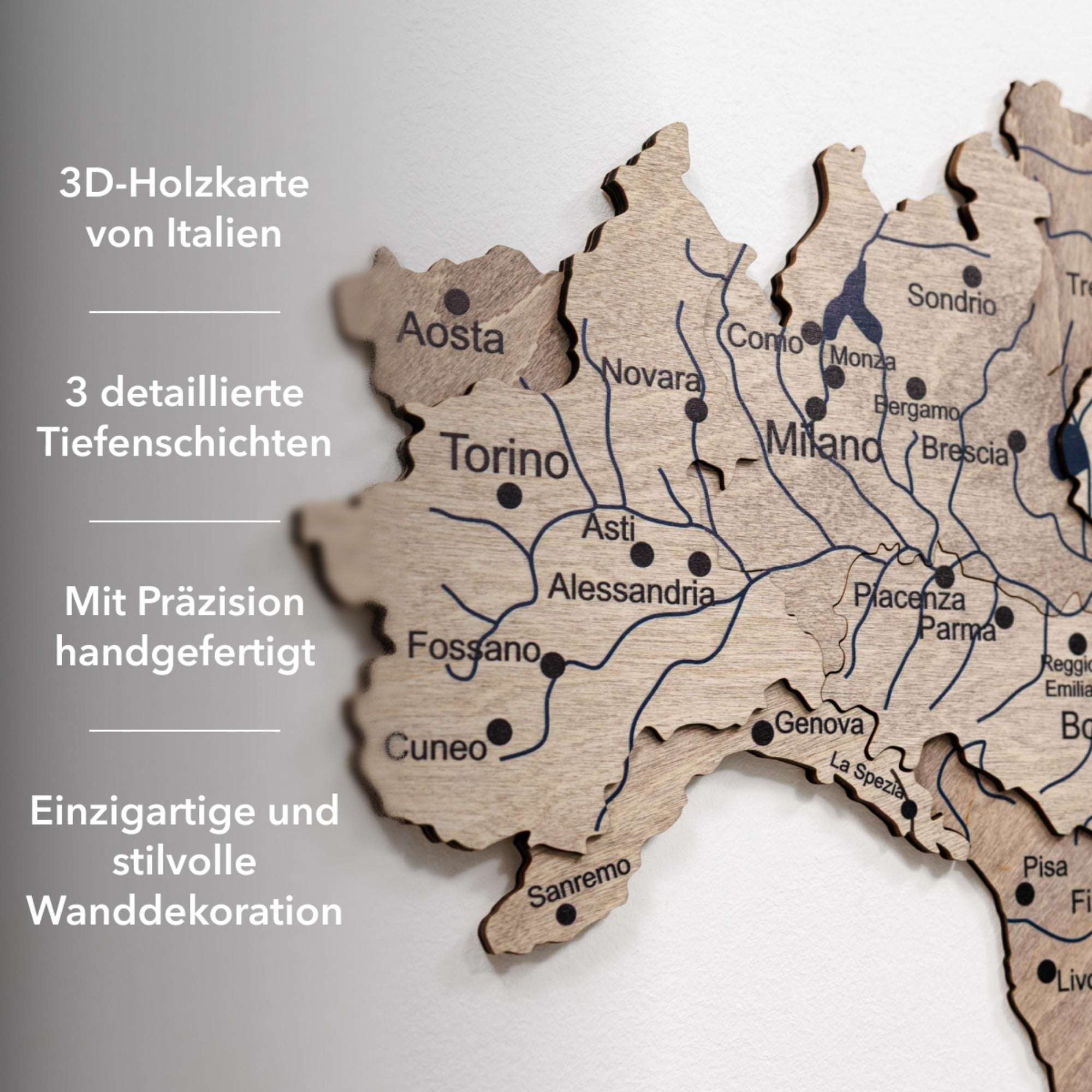 3D Wooden Map of Italy – Terra
