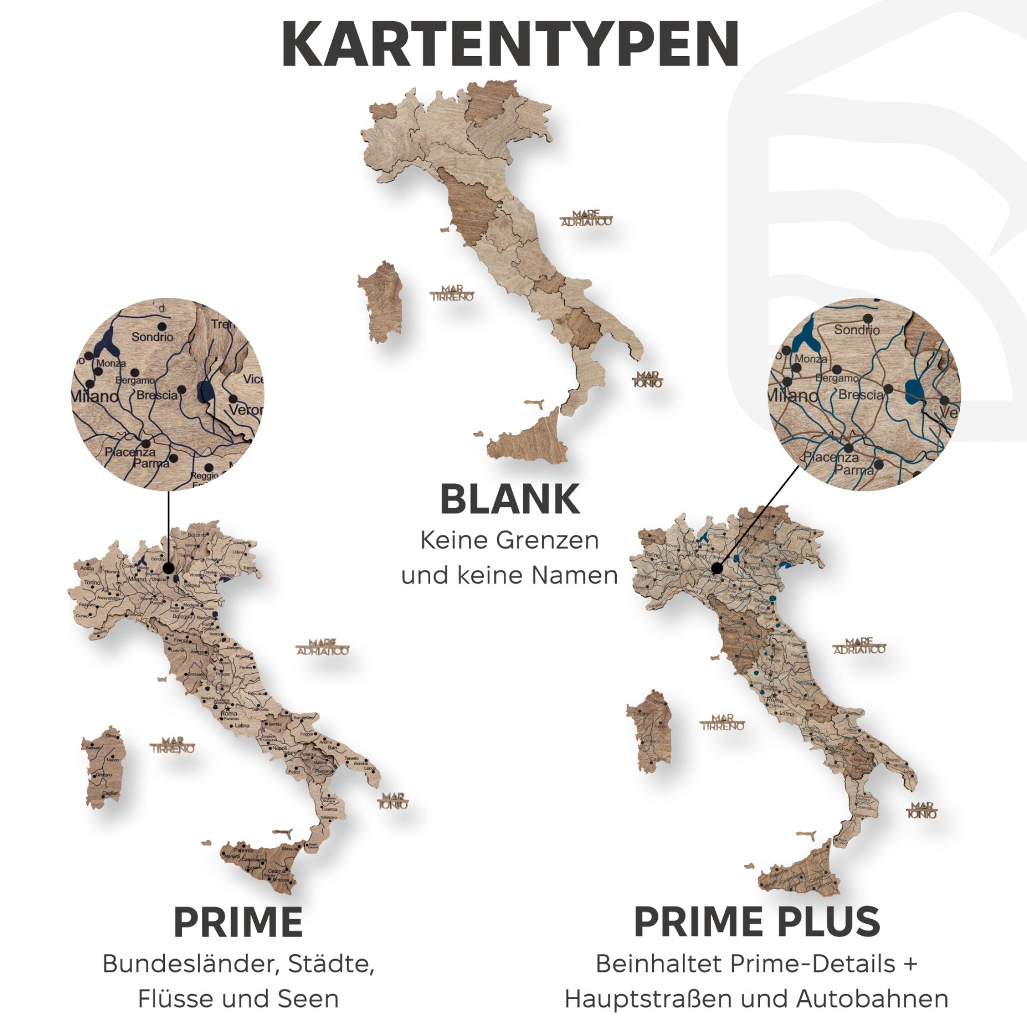 3D Wooden Map of Italy – Terra