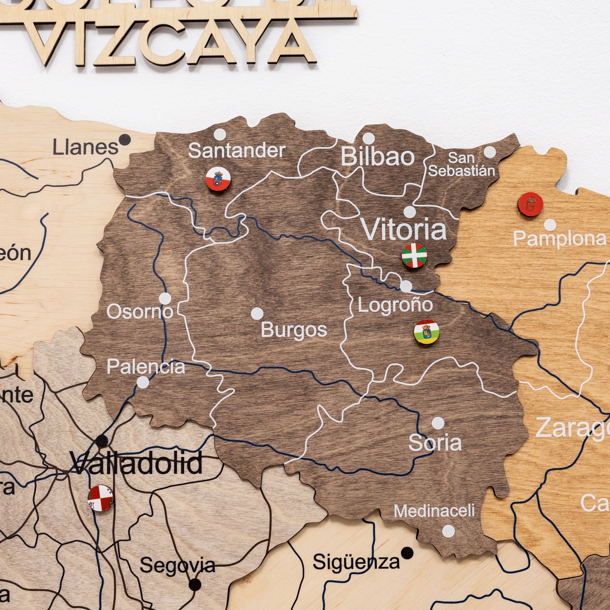 3D Wooden Map of Spain – Multicolor