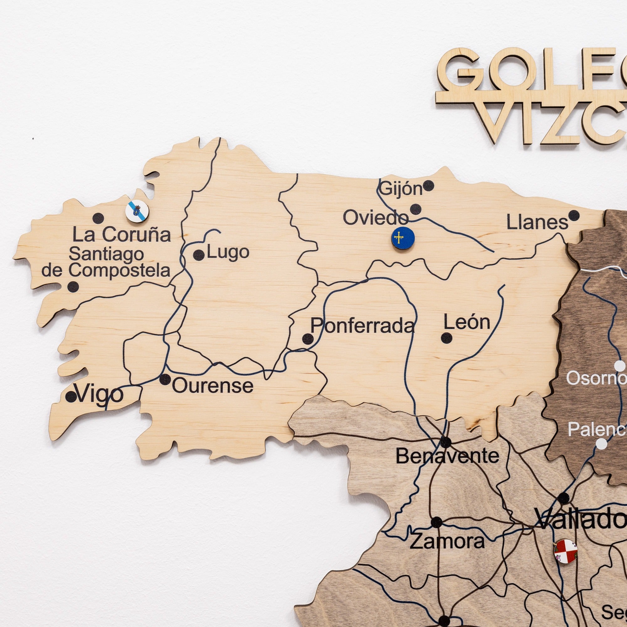 3D Wooden Map of Spain – Multicolor