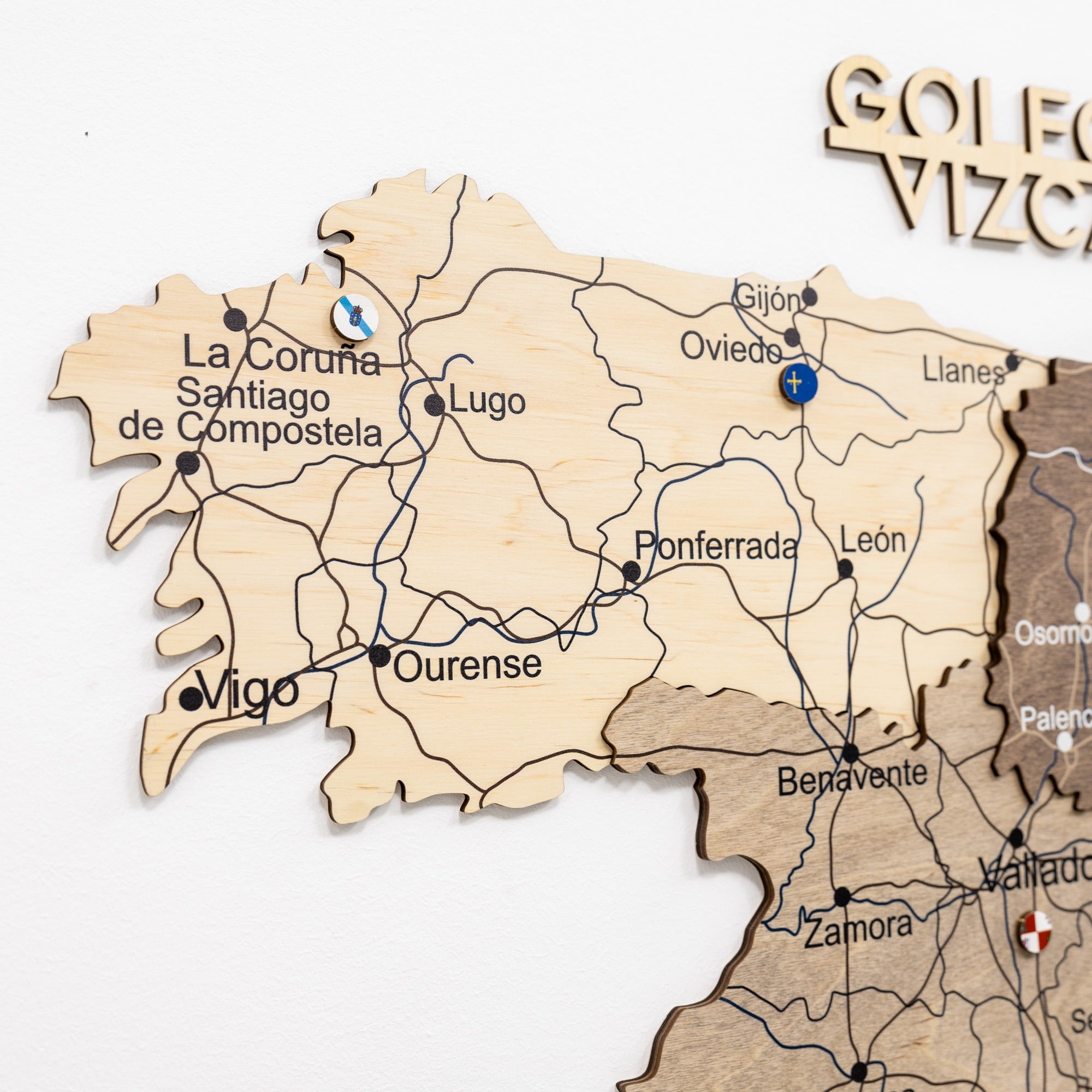 3D Wooden Map of Spain – Multicolor