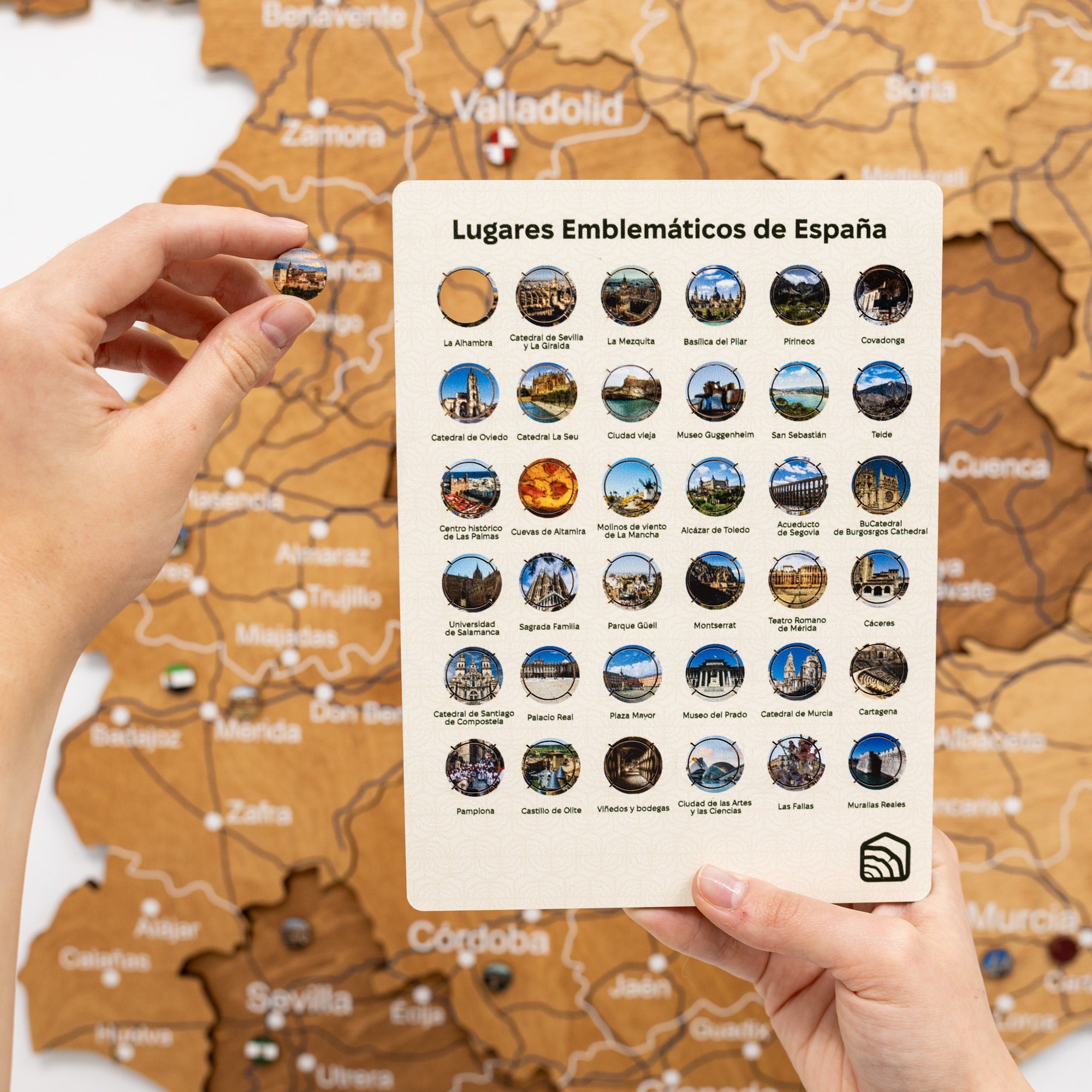 3D Spanienkarte aus Holz – Oak