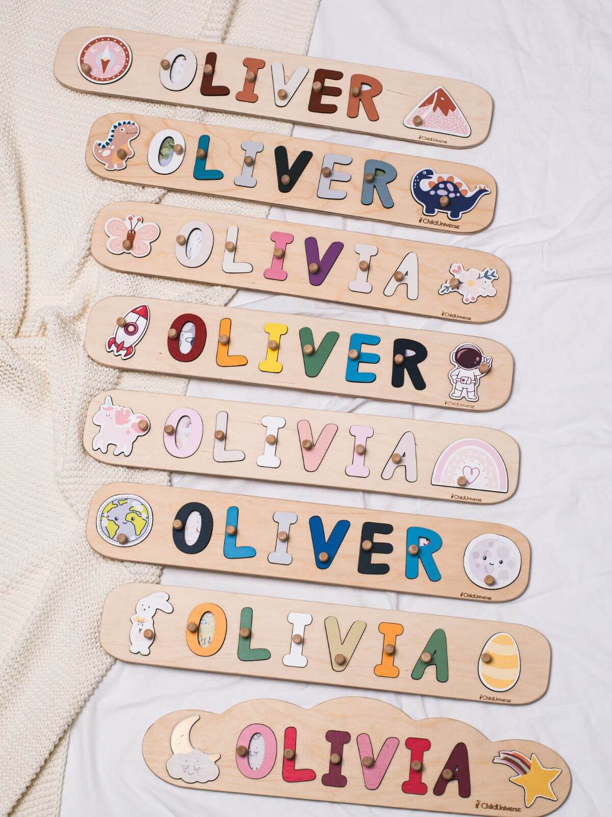 wooden name puzzle