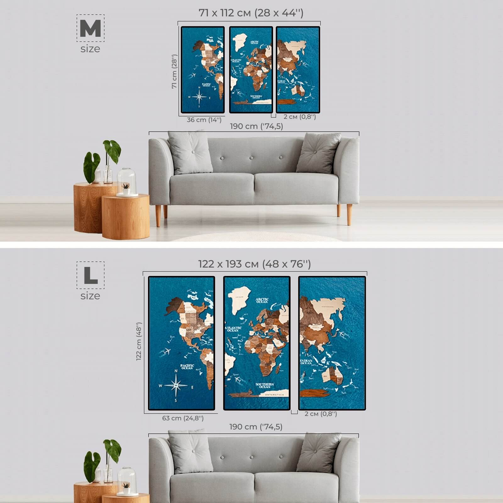 large triptych wall art