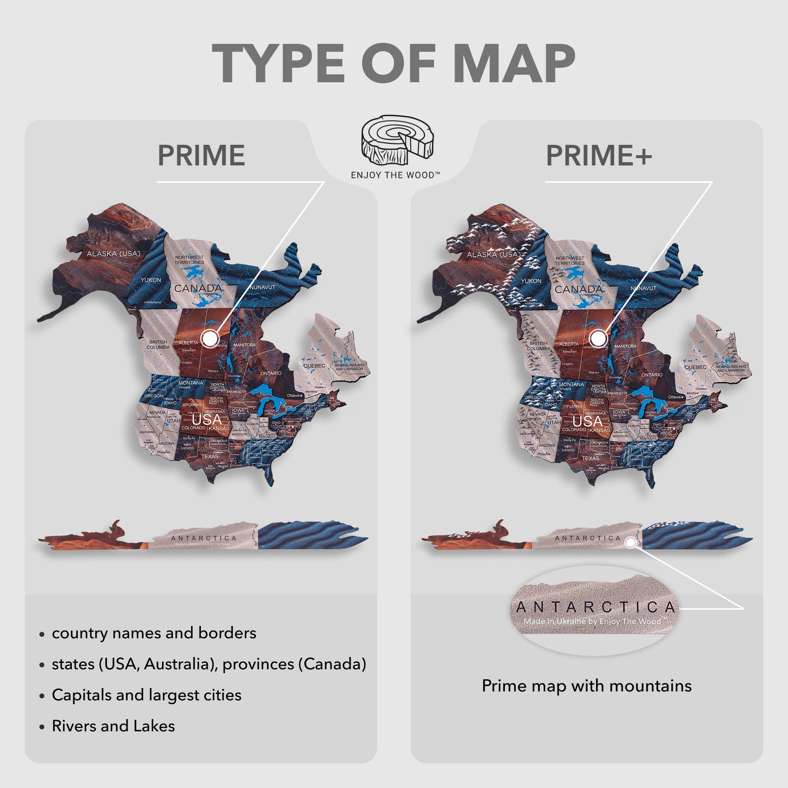 3D-LED / Luminous Holz-Weltkarte 3.0 – Duna