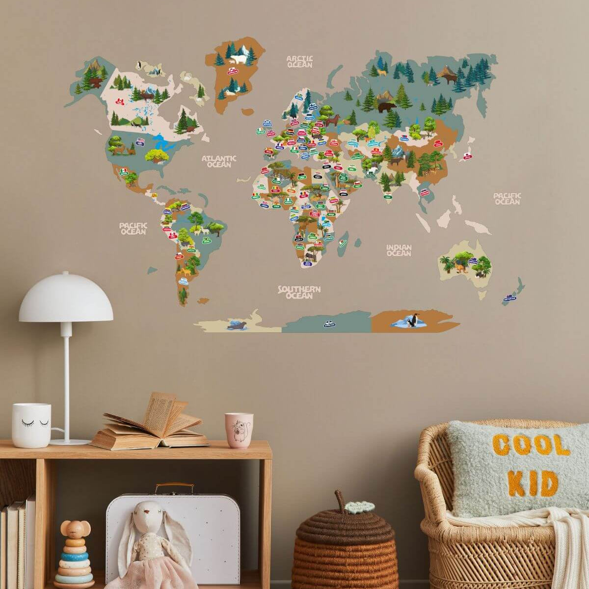 kids wall map