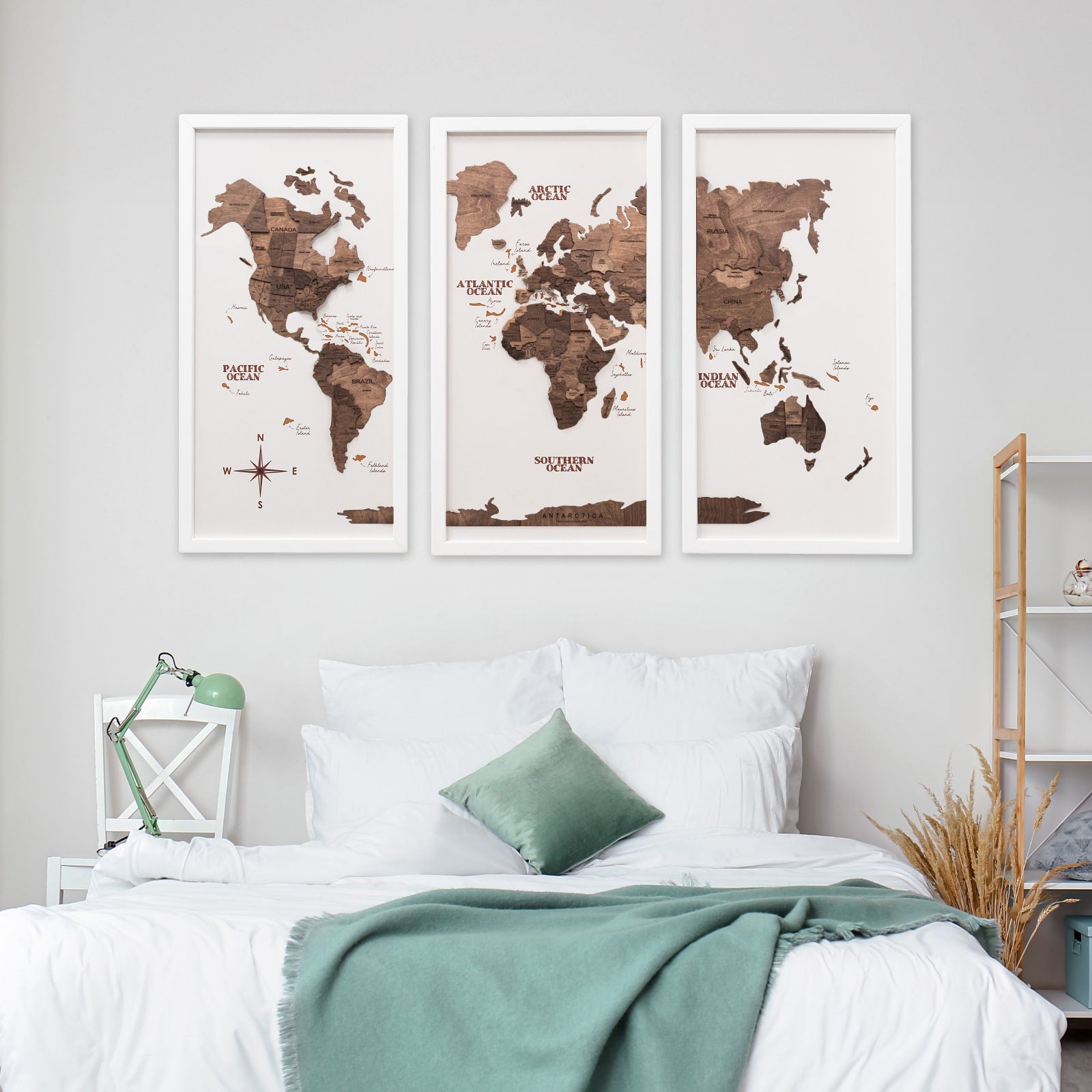 Weltkarte Dark Walnut
