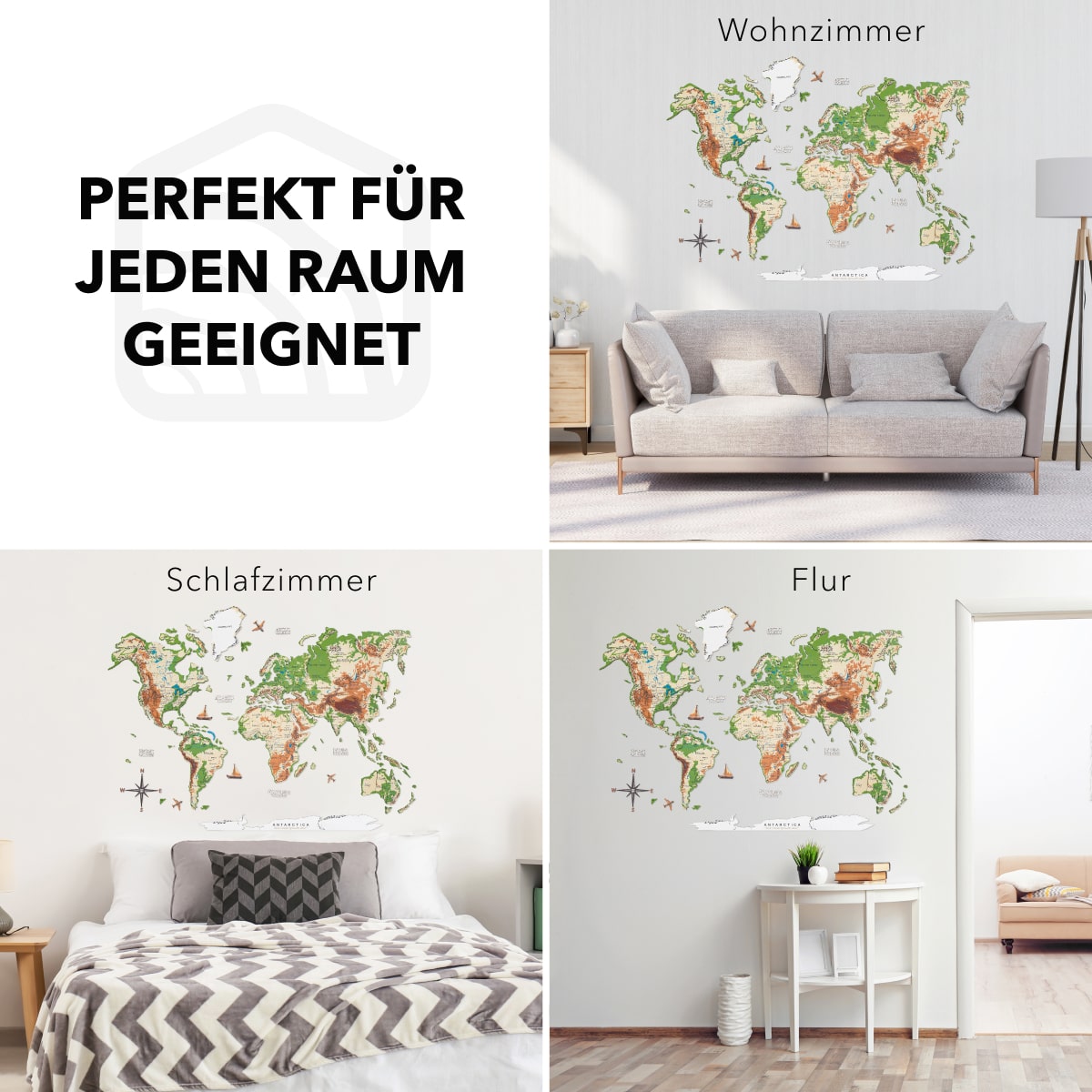 world map colorful art