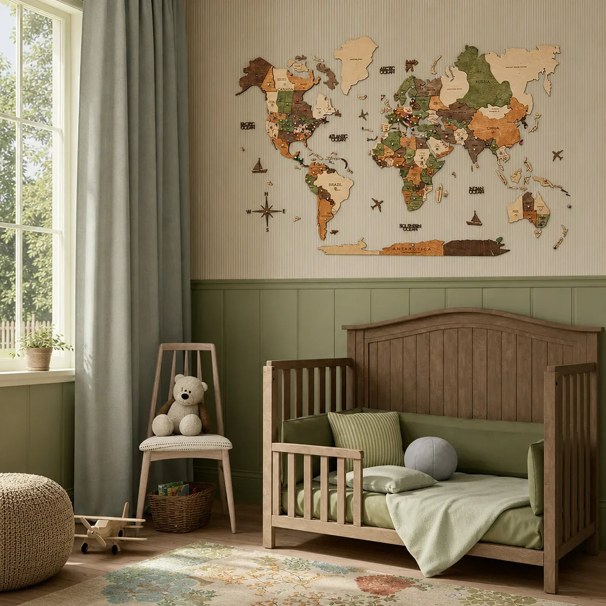 3D Weltkarte aus Holz Natural von Enjoy The Wood